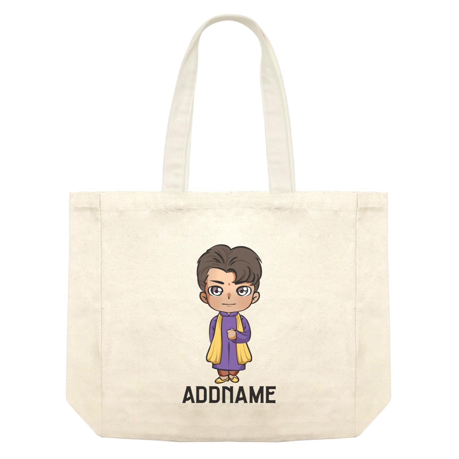 Deepavali Series Chibi Man Front Addname Shopping Bag