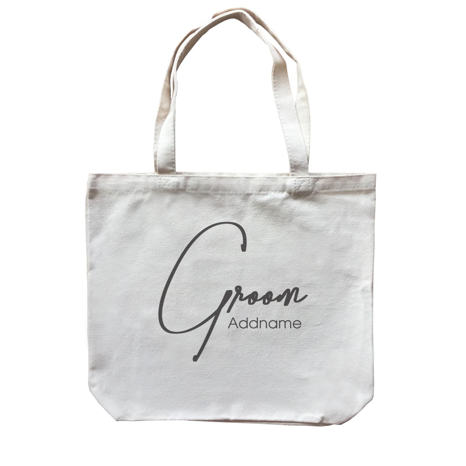 Wedding Couple Western Cursive Groom Addname Canvas Bag