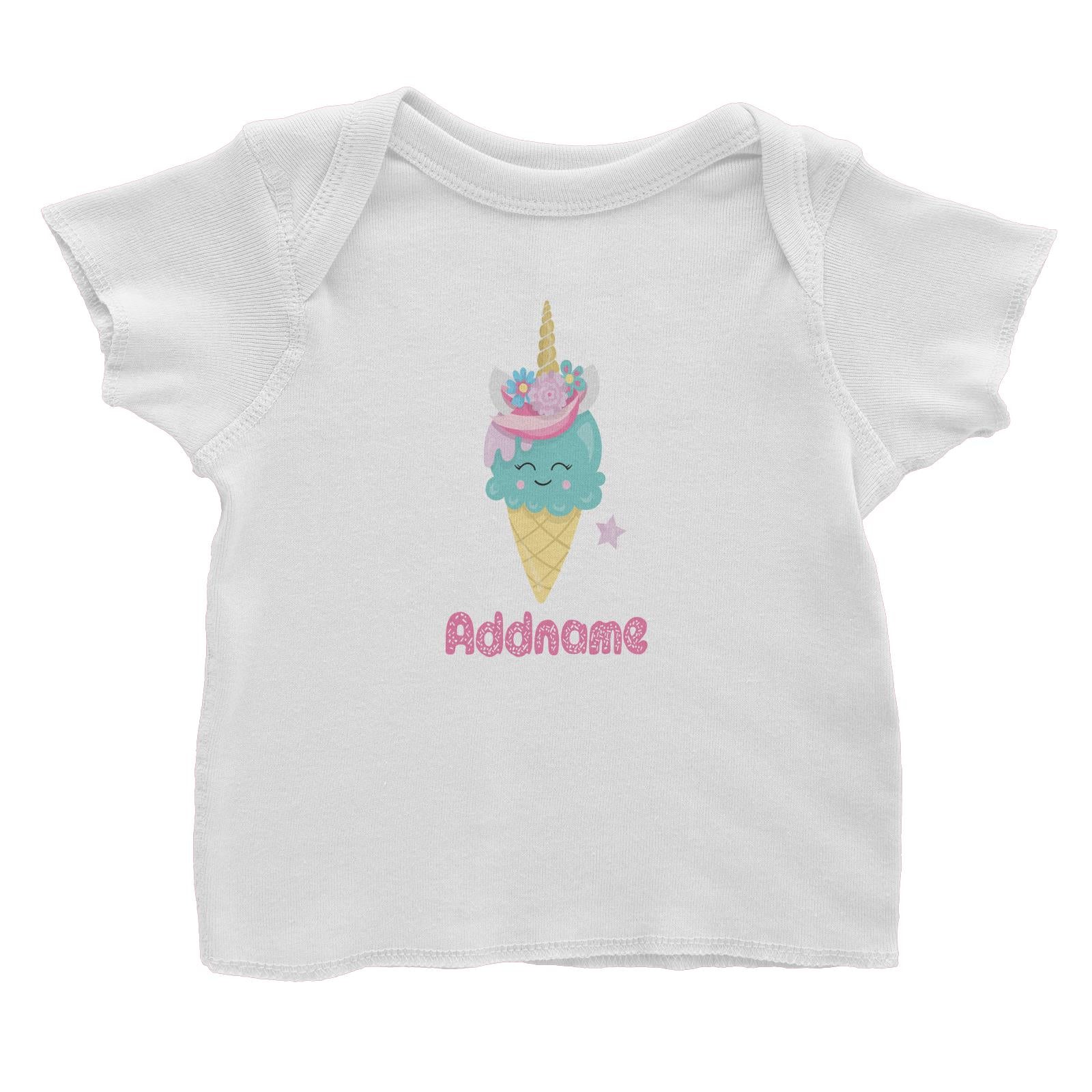 Magical Sweets Ice Cream Cone Addname Baby T-Shirt