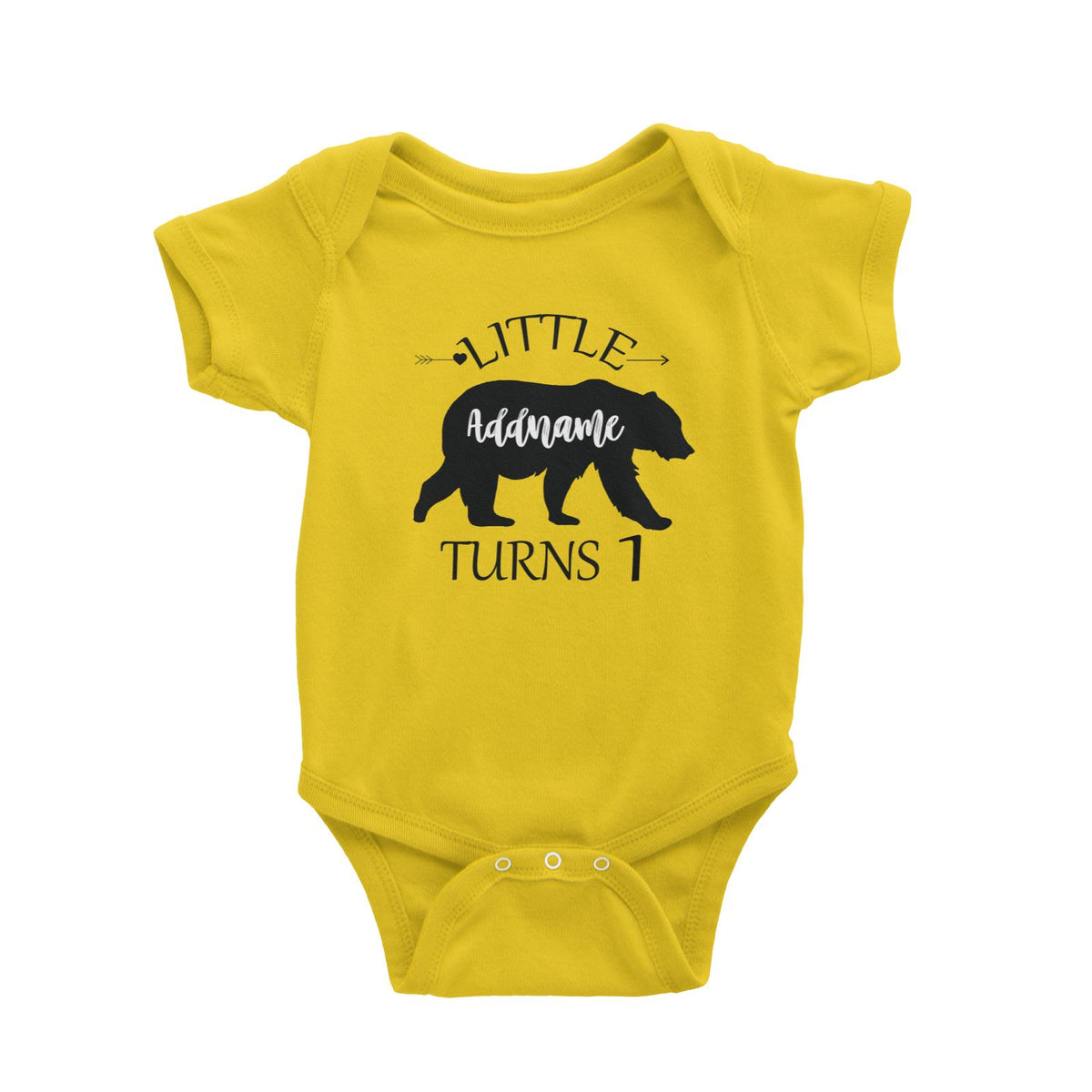 Little Bear Silhouette Birthday Theme Personalizable with Name and Number Baby Romper