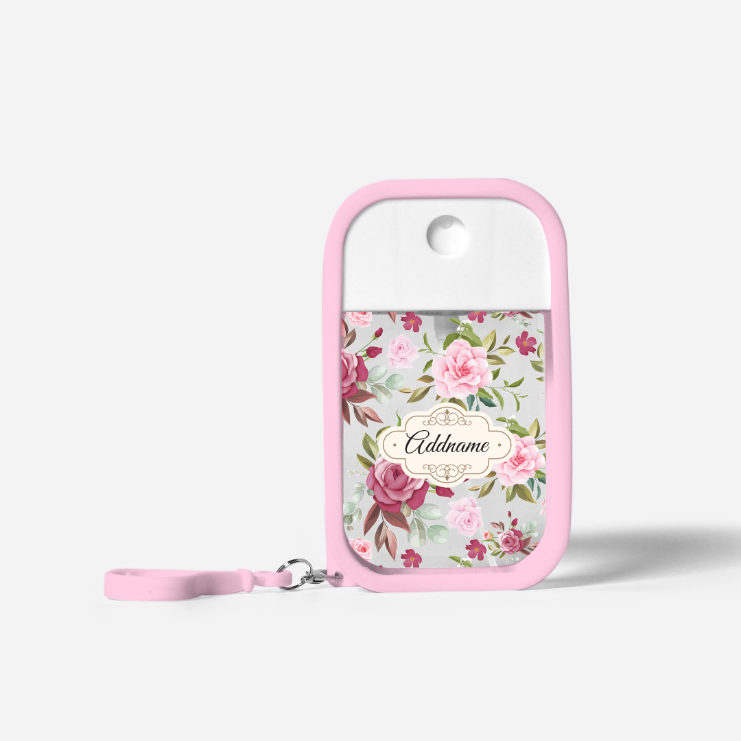 Laura Series Refillable Hand Sanitizer with Personalisation - Ruby Light Pink