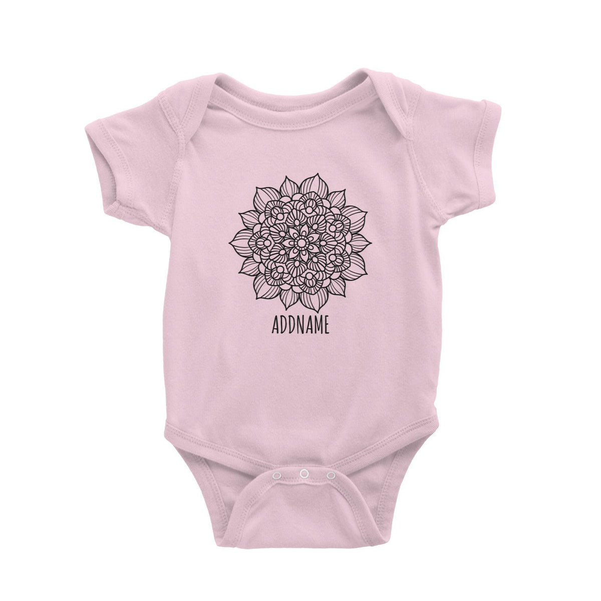 Monochrome Mandala 2 Addname Baby Romper