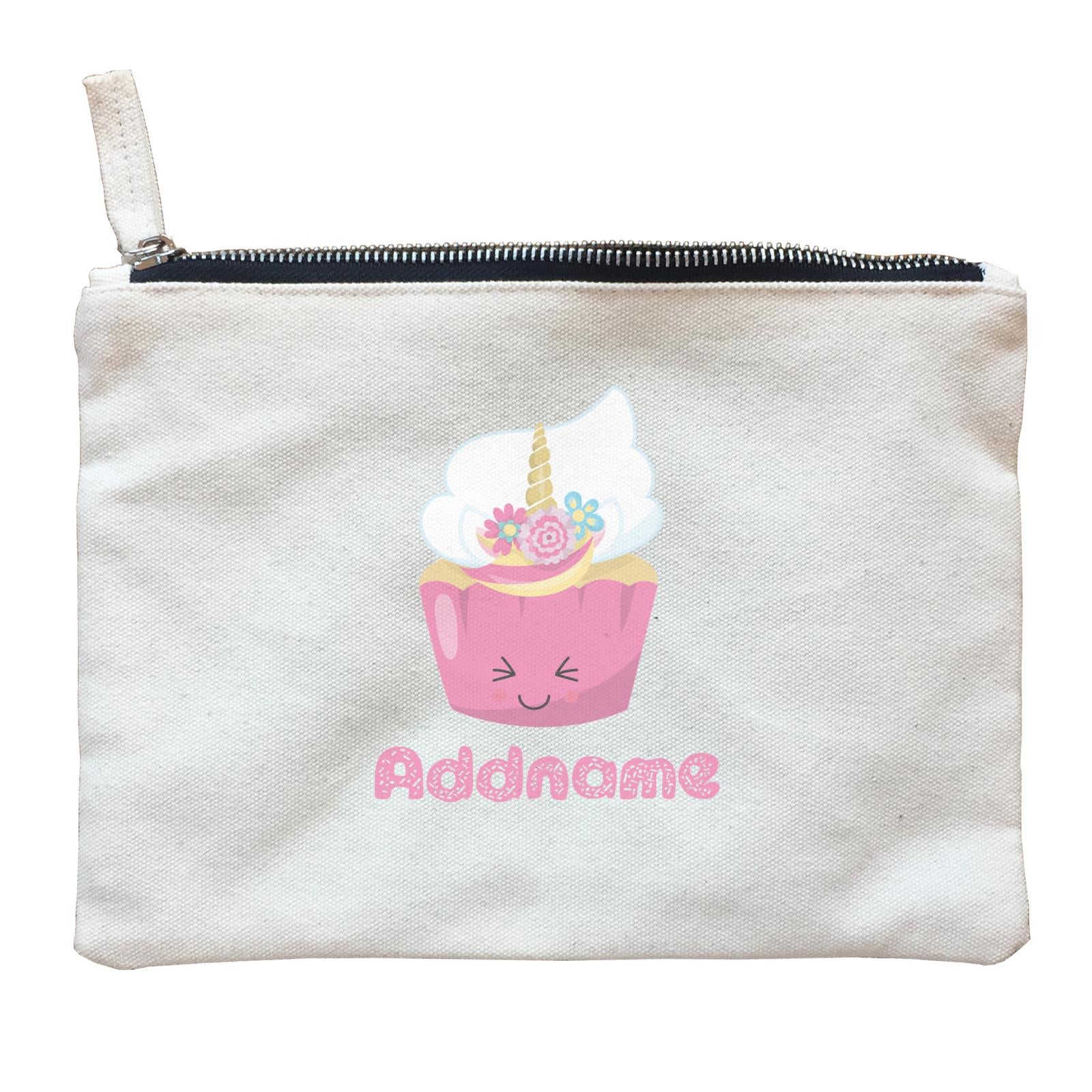 Magical Sweets Pink Cupcake Eyes Closed Addname Zipper Pouch