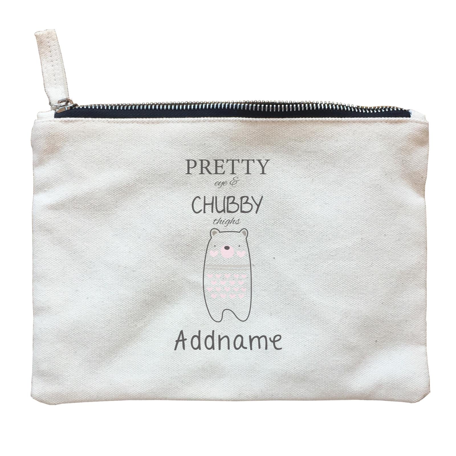 Cute Animals and Friends Series 2 Bear Pretty Eyes & Chubby Things Addname Zipper Pouch