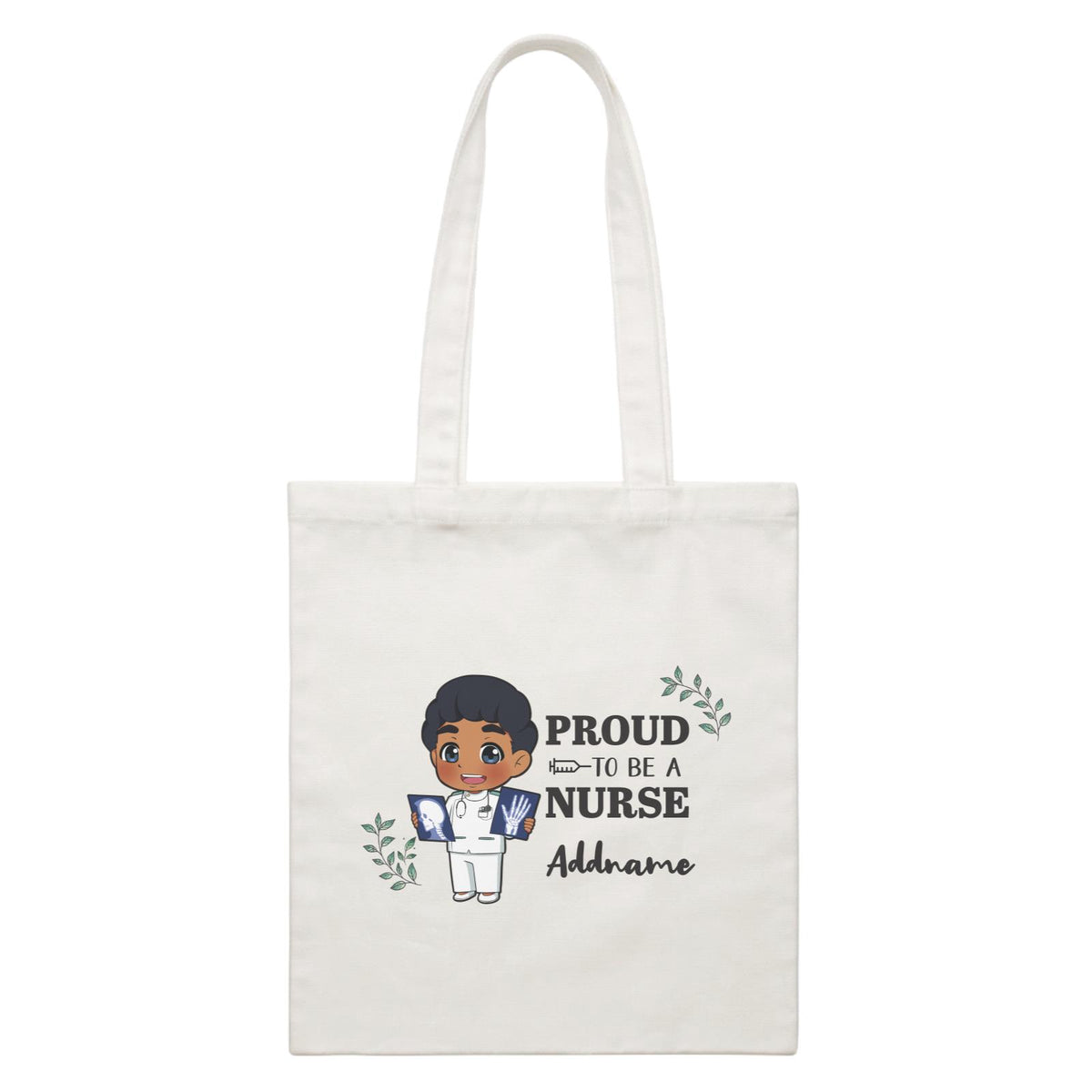 Proud To Be A Nurse Chibi Male Indian White Canvas Bag