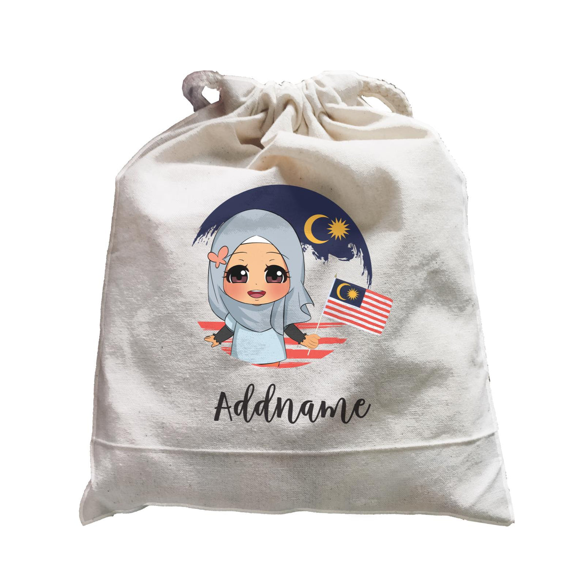 Merdeka Series Round Flag Malay Girl Addname Satchel