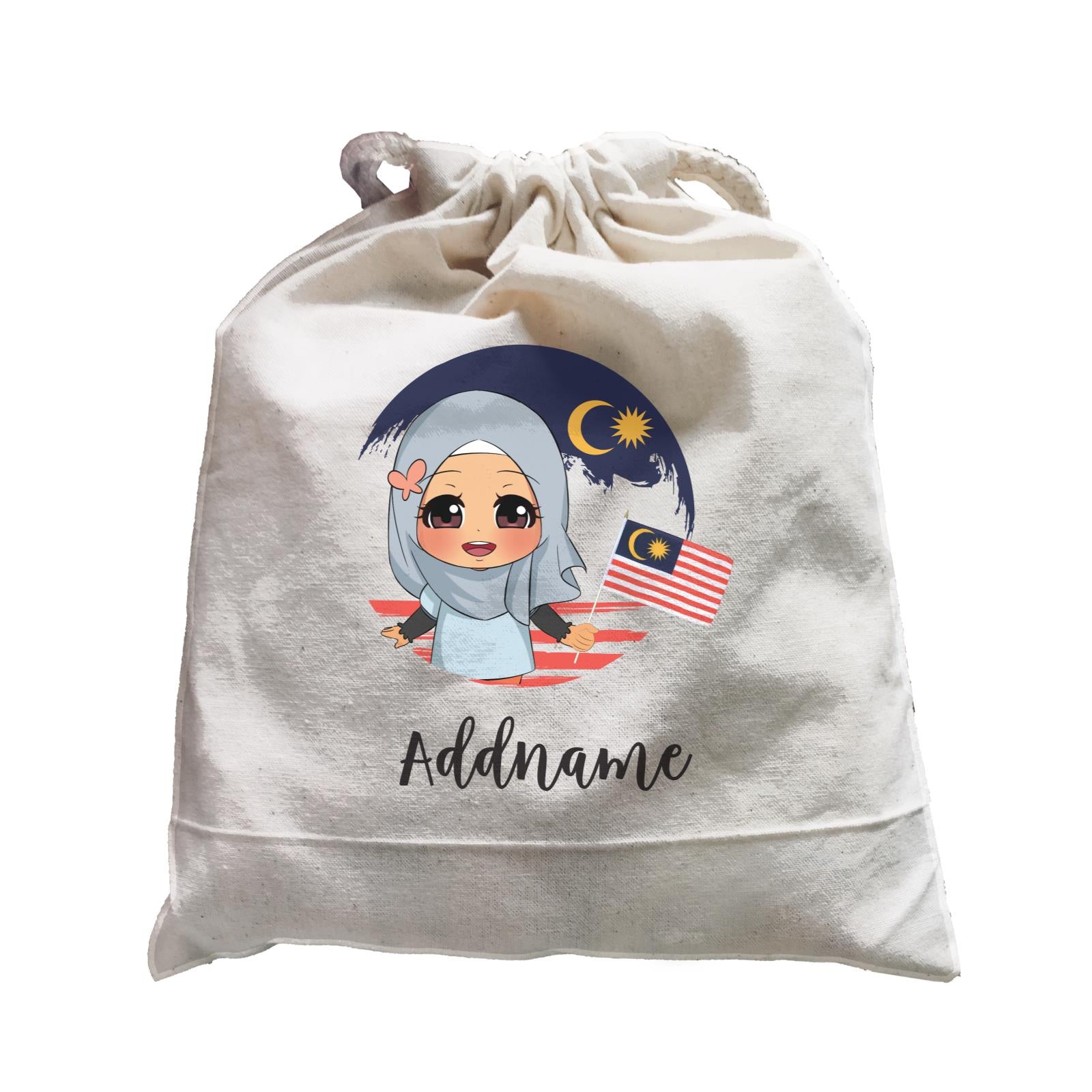 Merdeka Series Round Flag Malay Girl Addname Satchel
