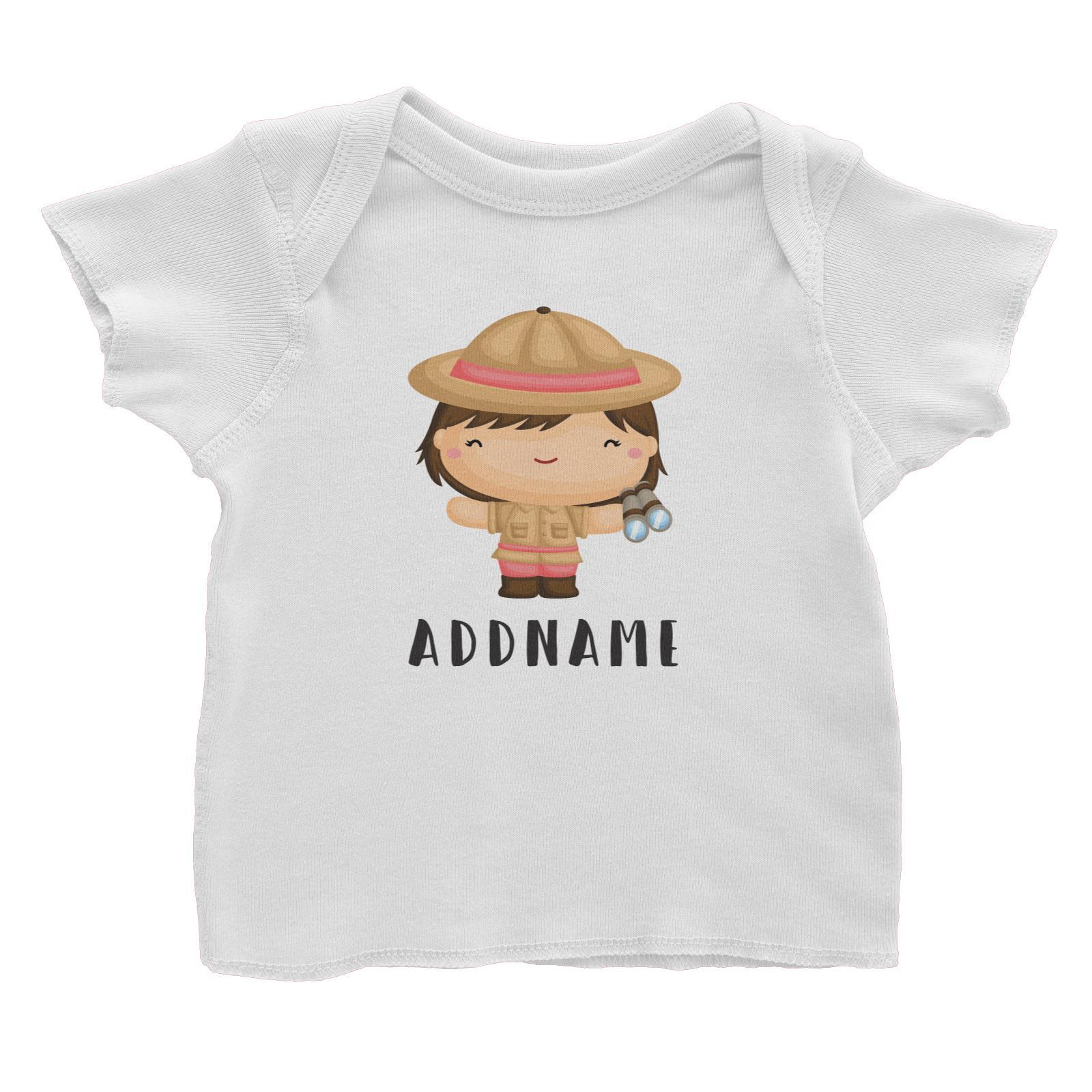 Birthday Safari Little Explorer Baby Girl Addname Baby T-Shirt