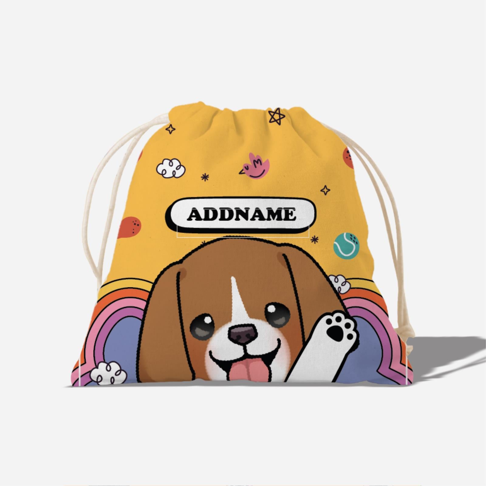 Paw Print Series Full Print Satchel - Beagle