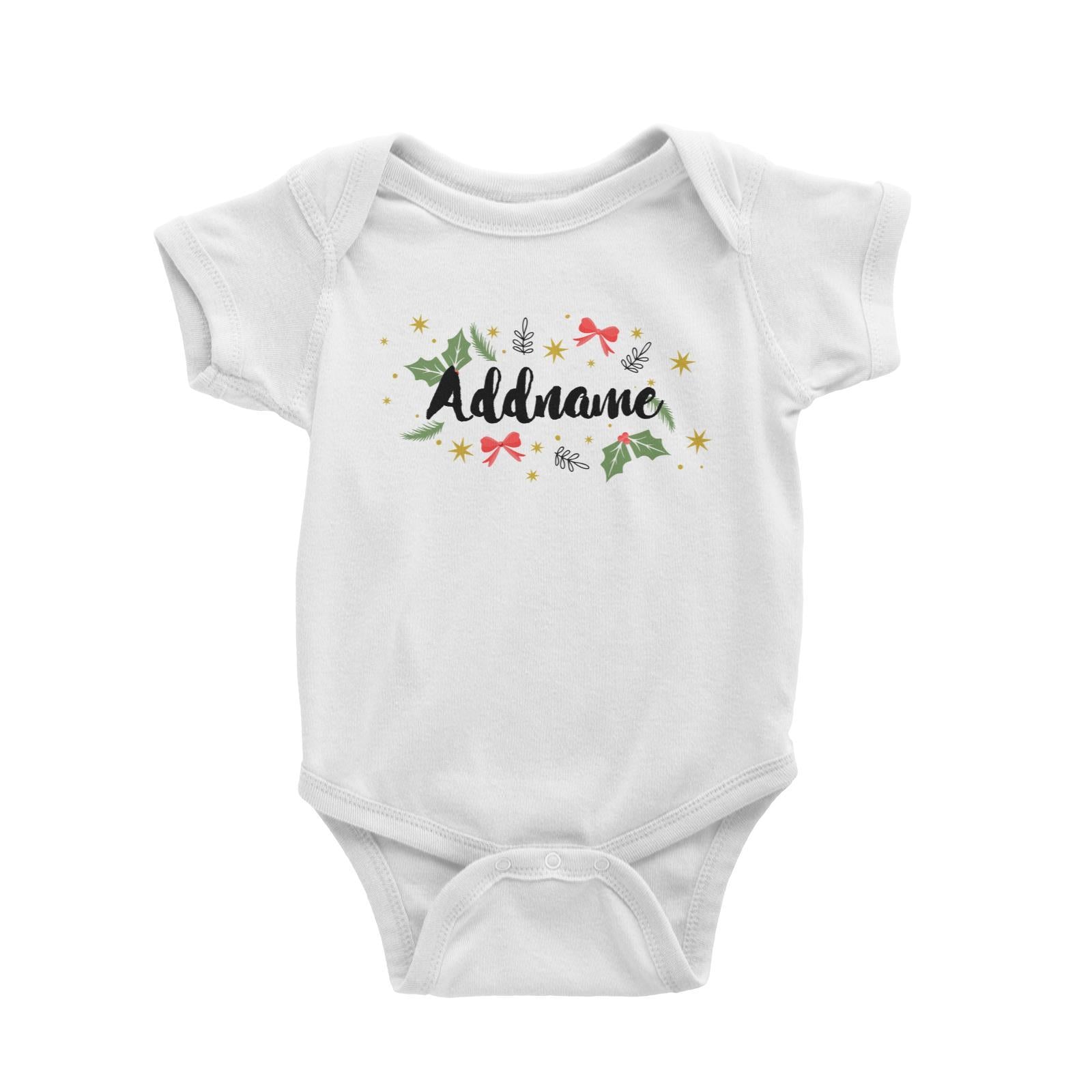 Christmas Elements Addname Baby Romper  Personalizable Designs Lettering Matching Family