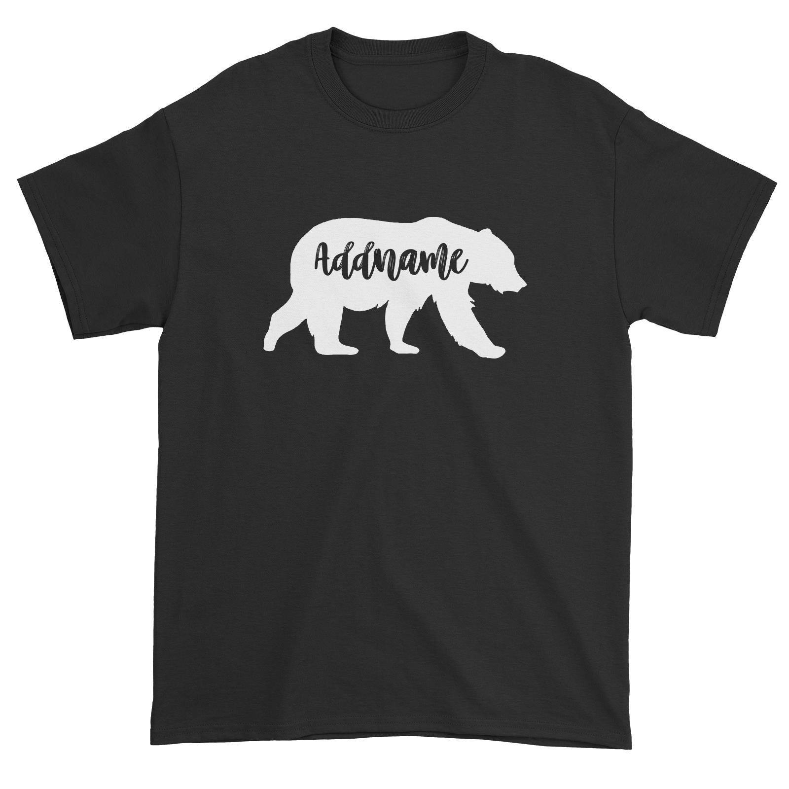 Cute Bear Silhouette Addname Unisex T-Shirt