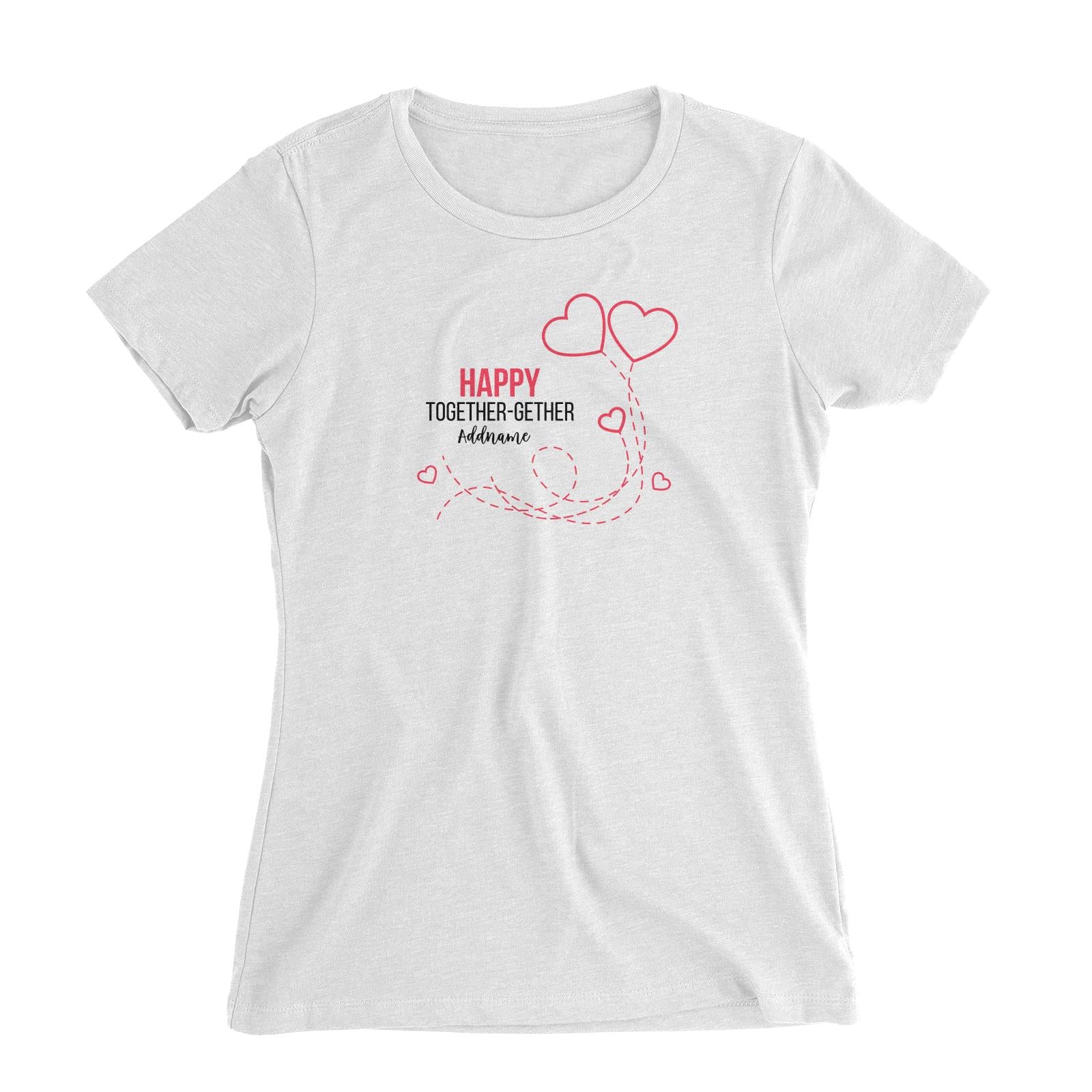 Happy Together Gether with Hearts Women's Slim Fit T-Shirt