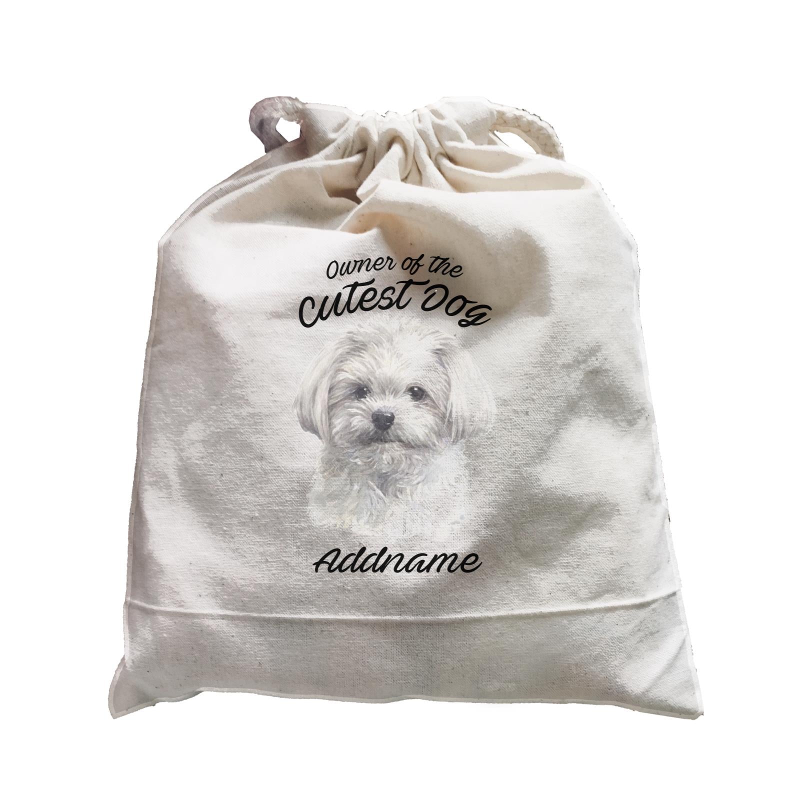 Watercolor Dog Owner Of The Cutest Dog Maltese White Addname Satchel