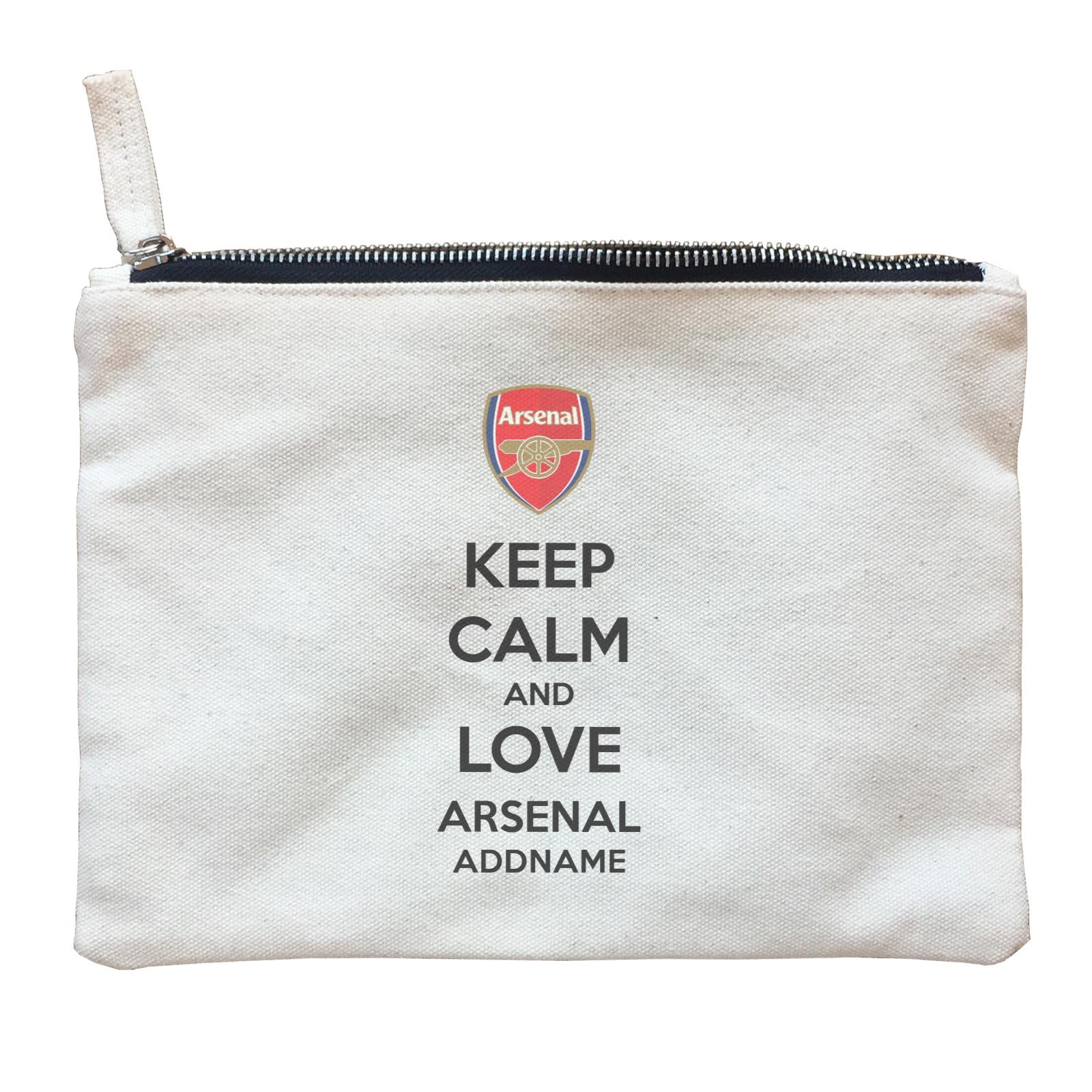 Arsenal Football Keep Calm And Love Series Addname Zipper Pouch
