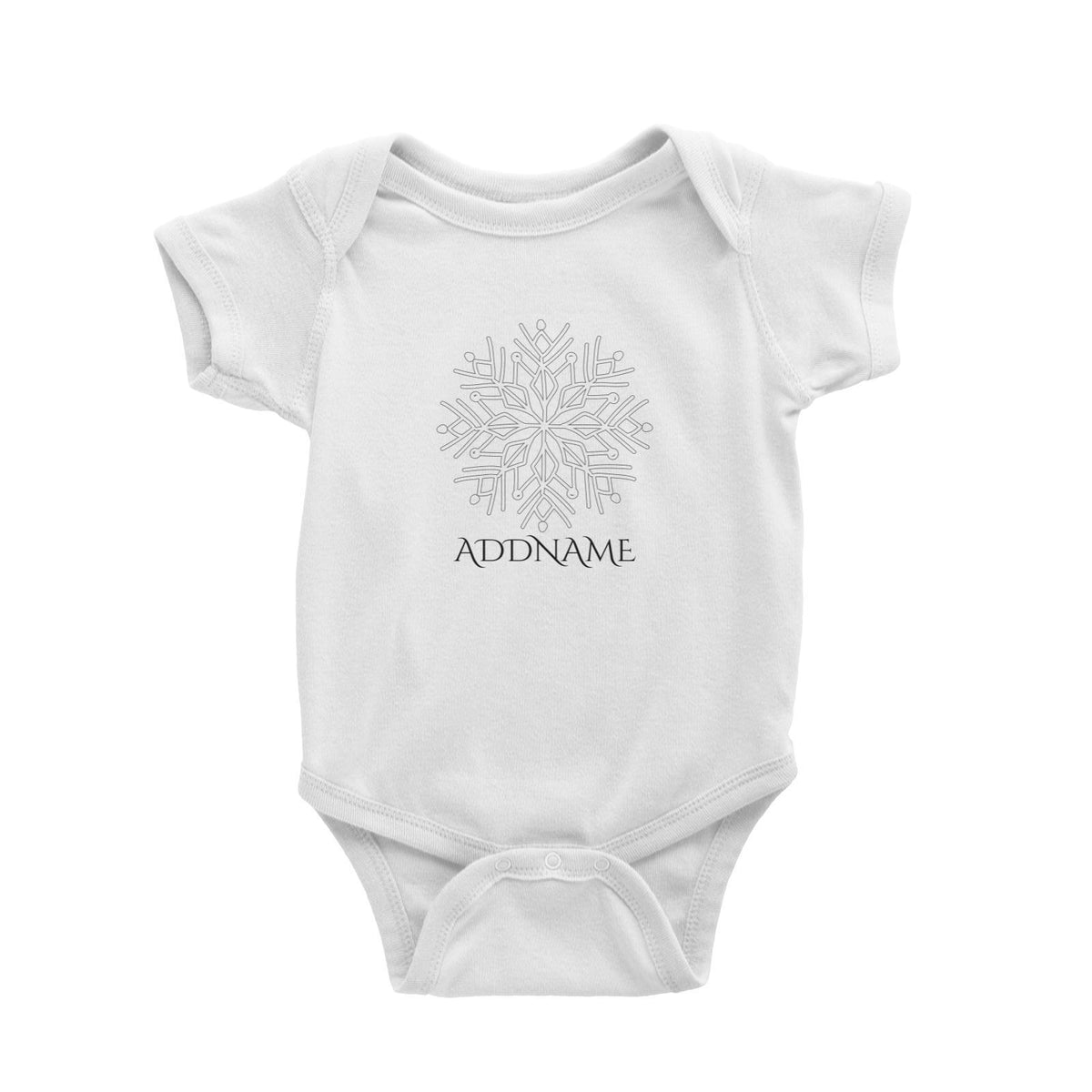 Christmas Snowflake Addname Baby Romper