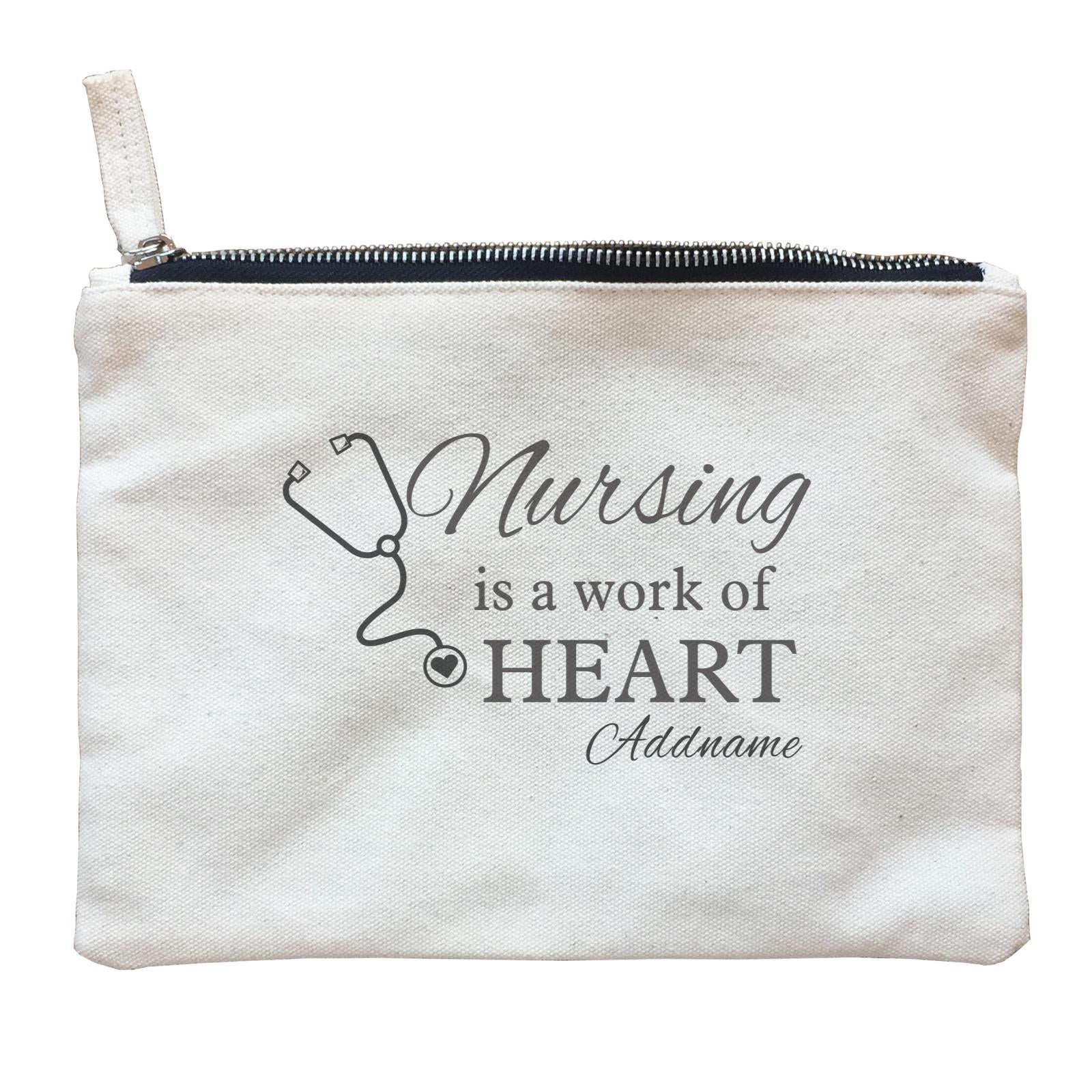 Nurse QuotesStethoscope Icon Is A Work Of Heart Addname Zipper Pouch
