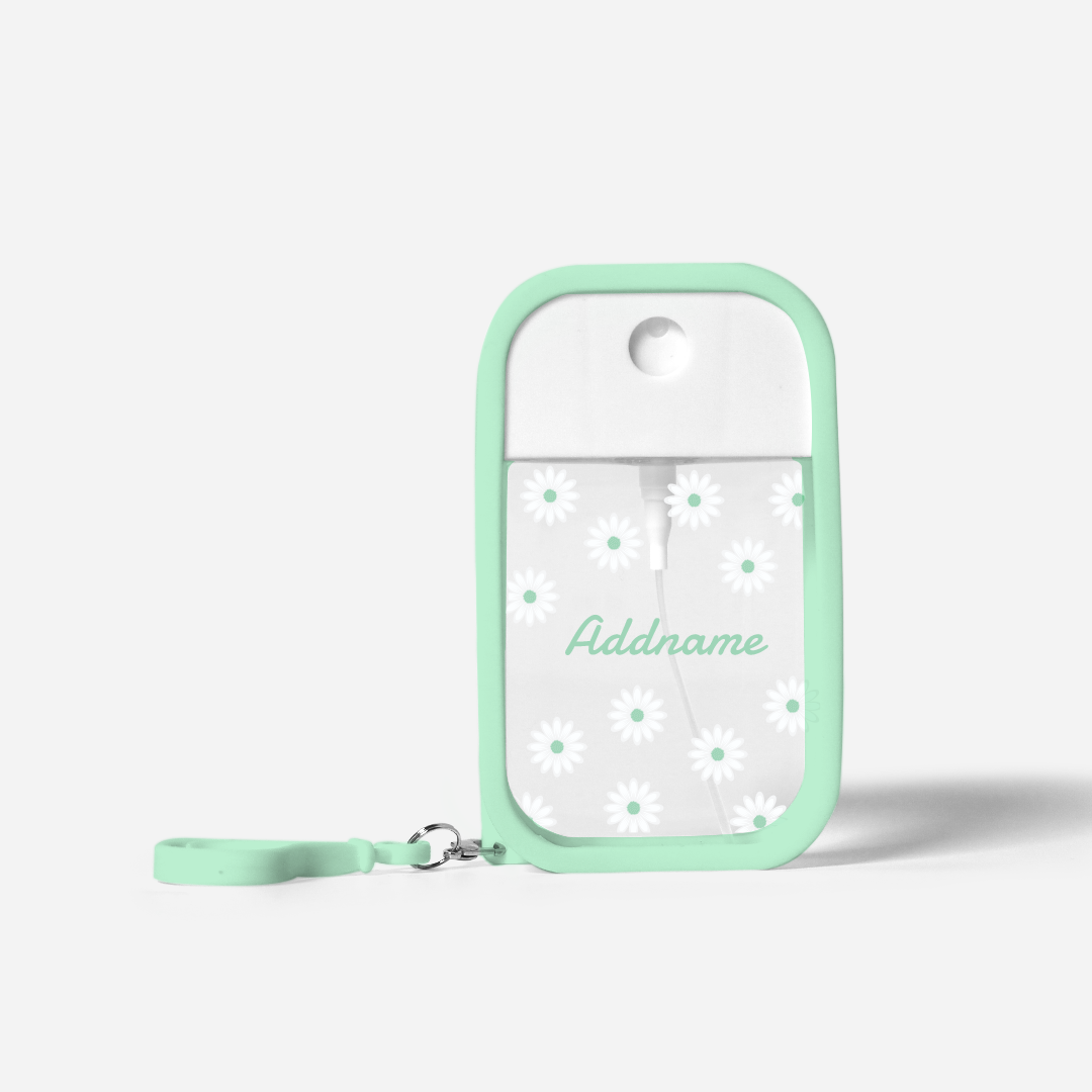 Refillable Hand Sanitizer with Personalisation - Daisy Pale Green