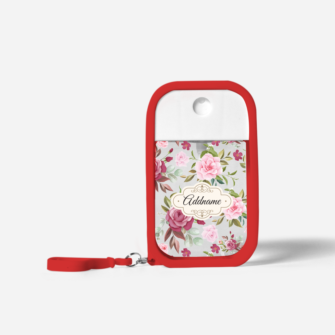 Laura Series Refillable Hand Sanitizer with Personalisation - Ruby Red
