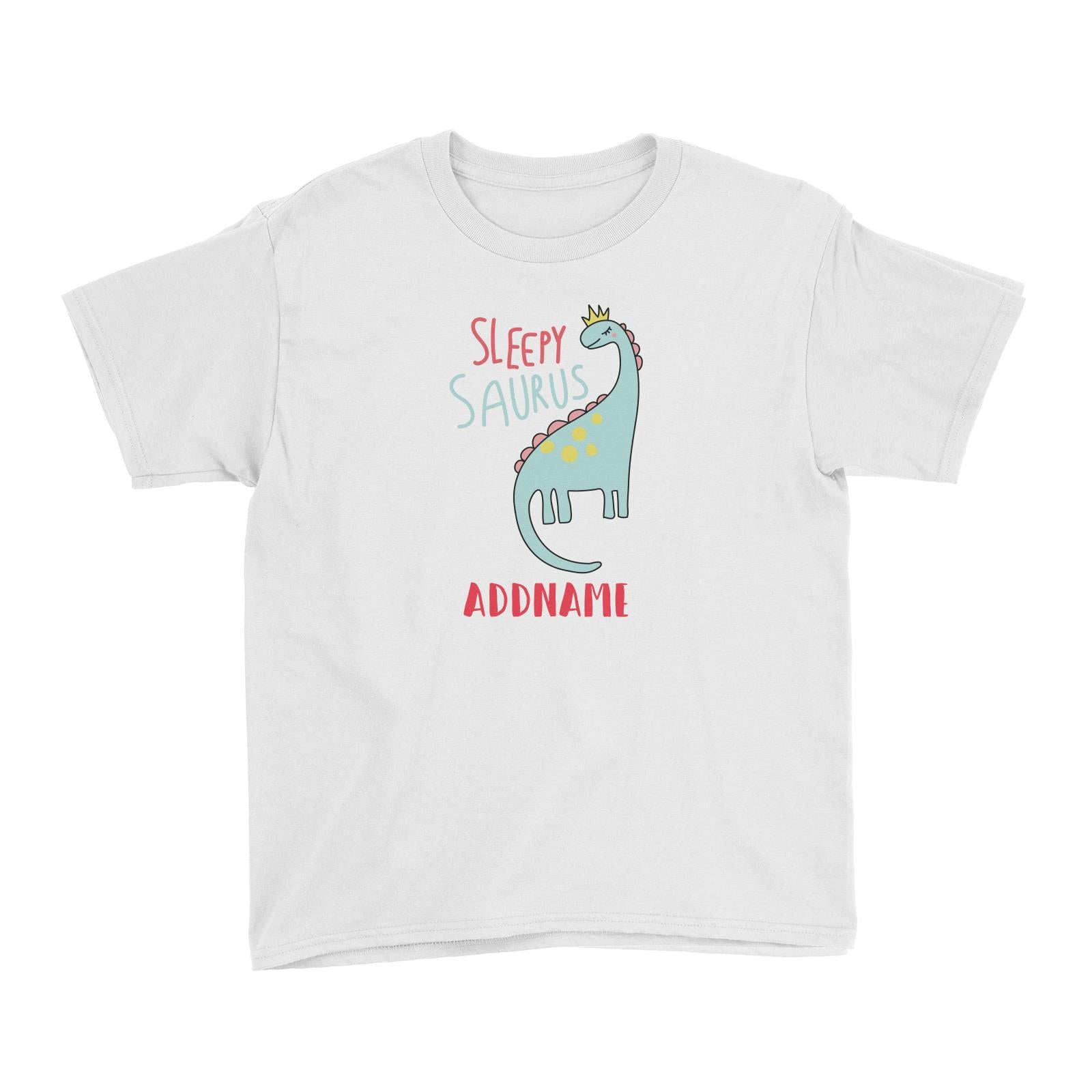 Cool Vibrant Series Sleepysaurus Addname Kid's T-Shirt [SALE]