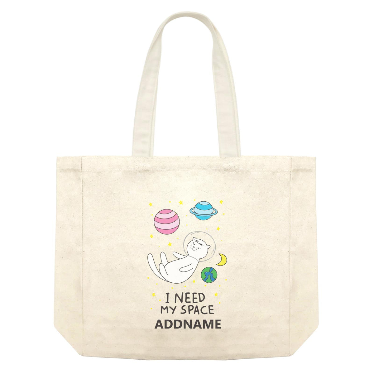Cool Cute Animals Cats I Need My Space Addname Shopping Bag