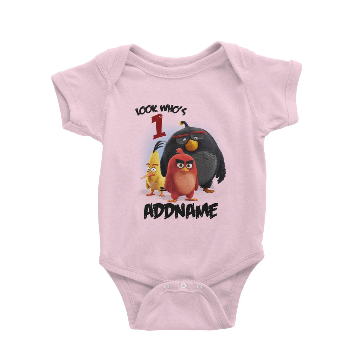 Angry Bird Birthday Theme Personalizable with Name and Number Baby Romper