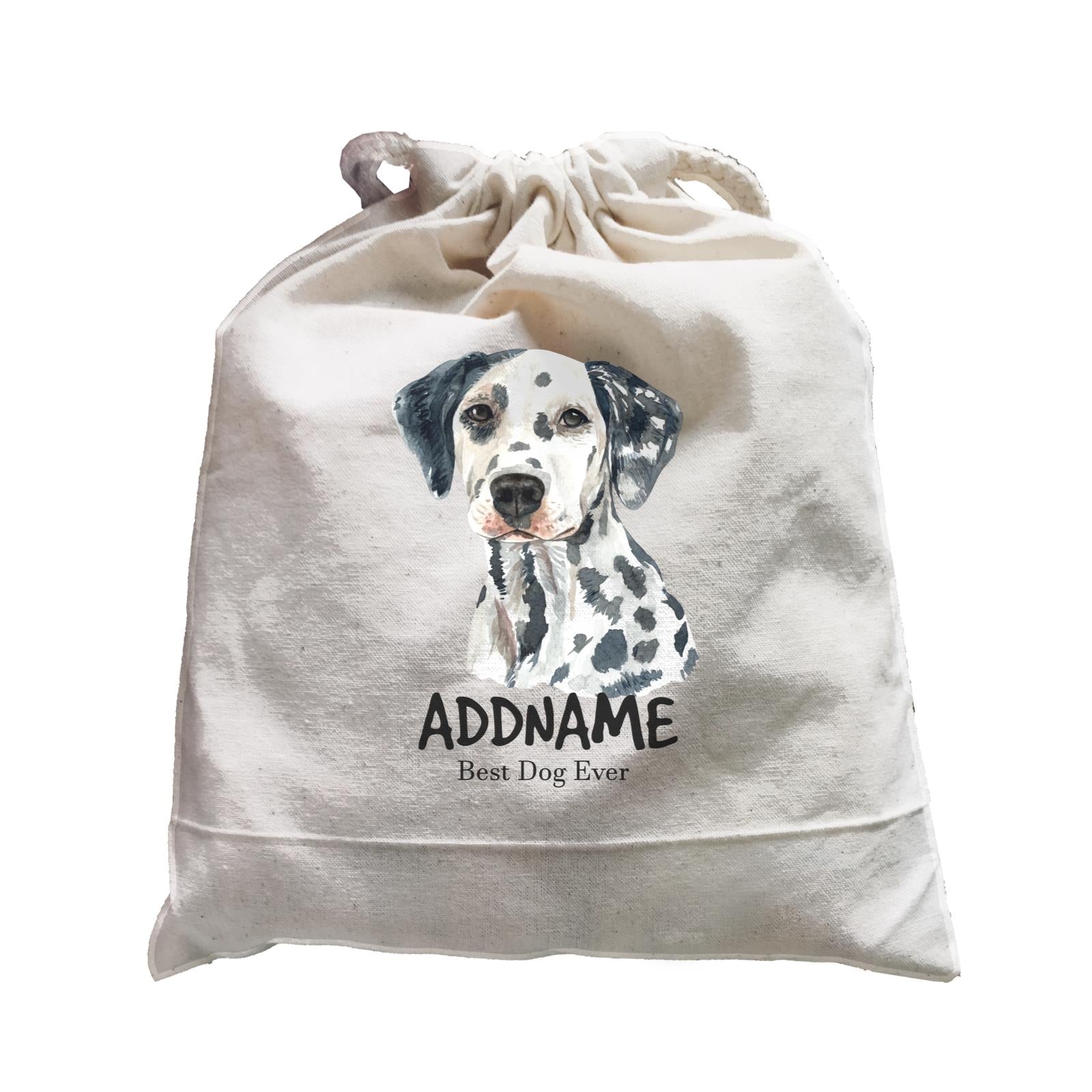 Watercolor Dog Dalmatian Front Best Dog Ever Addname Satchel