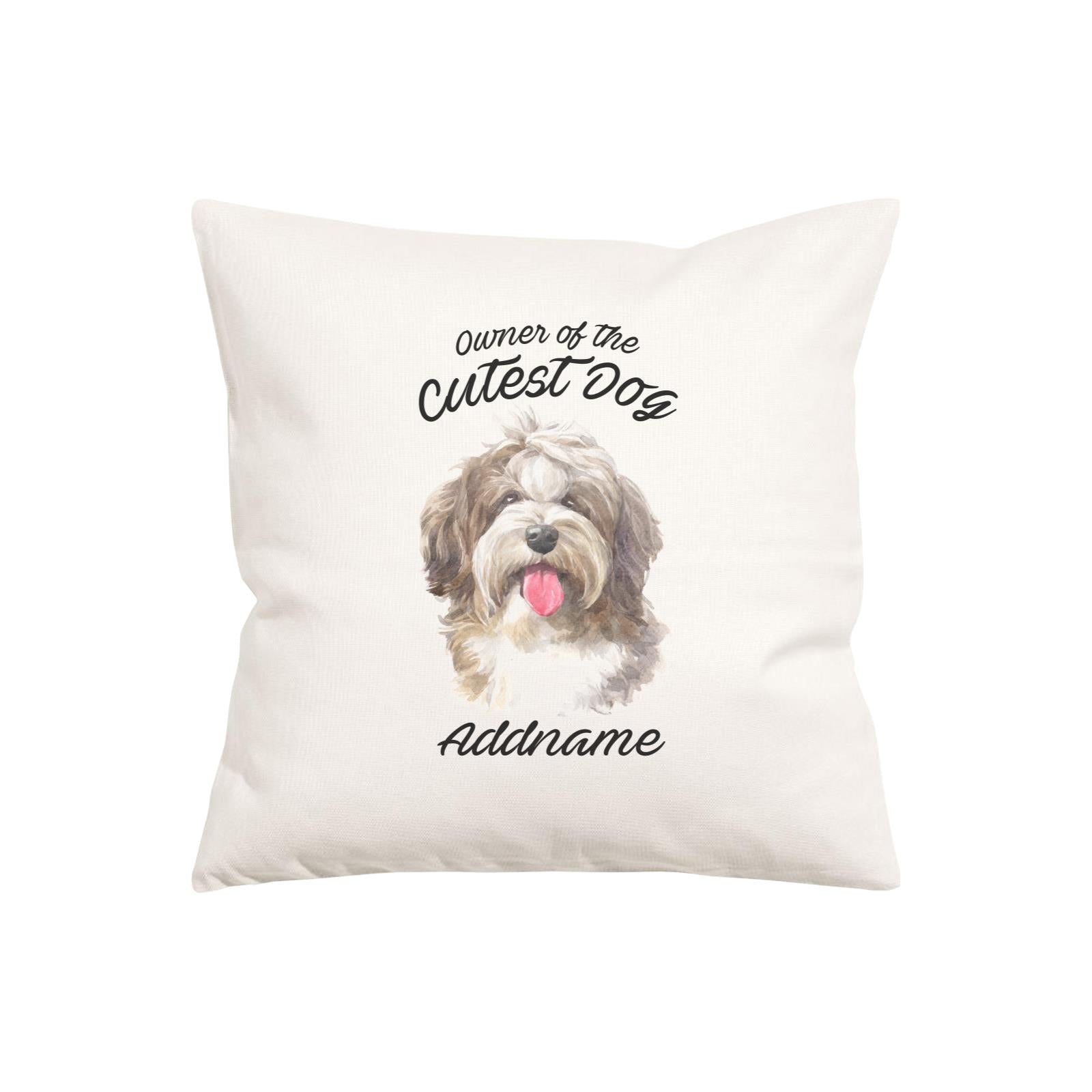 Watercolor Dog Owner Of The Cutest Dog Shaggy Havanese Addname Pillow Cushion