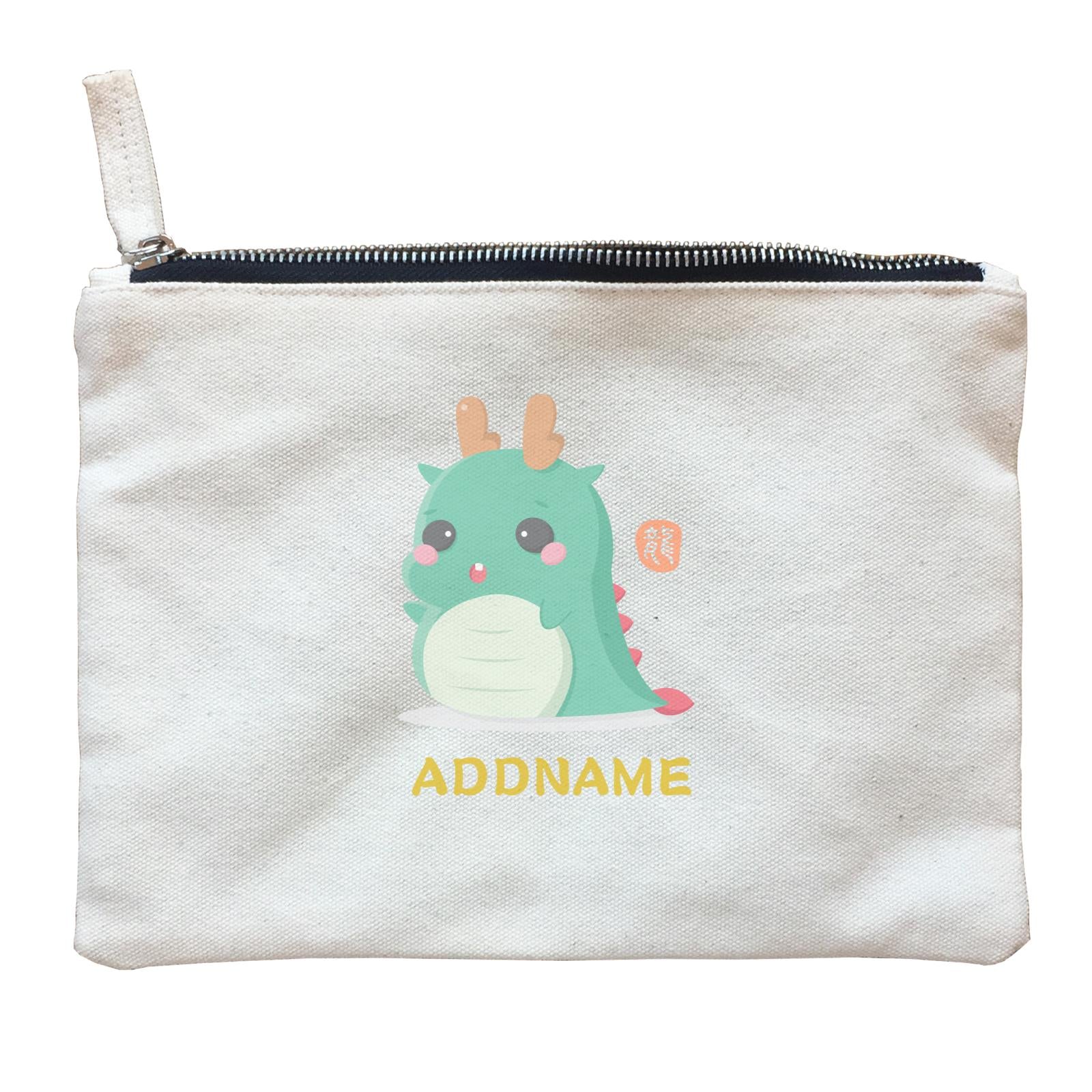 Chinese New Year Cute Twelve Zodiac Animals Dragon Addname Zipper Pouch