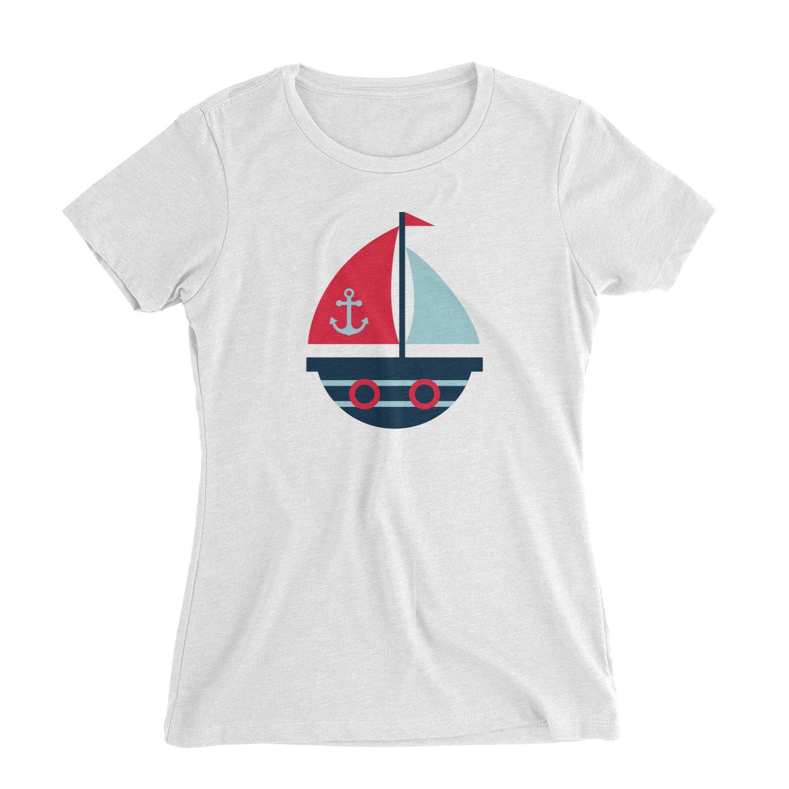 Sailor Boat Women's Slim Fit T-Shirt  Matching Family Personalizable Designs