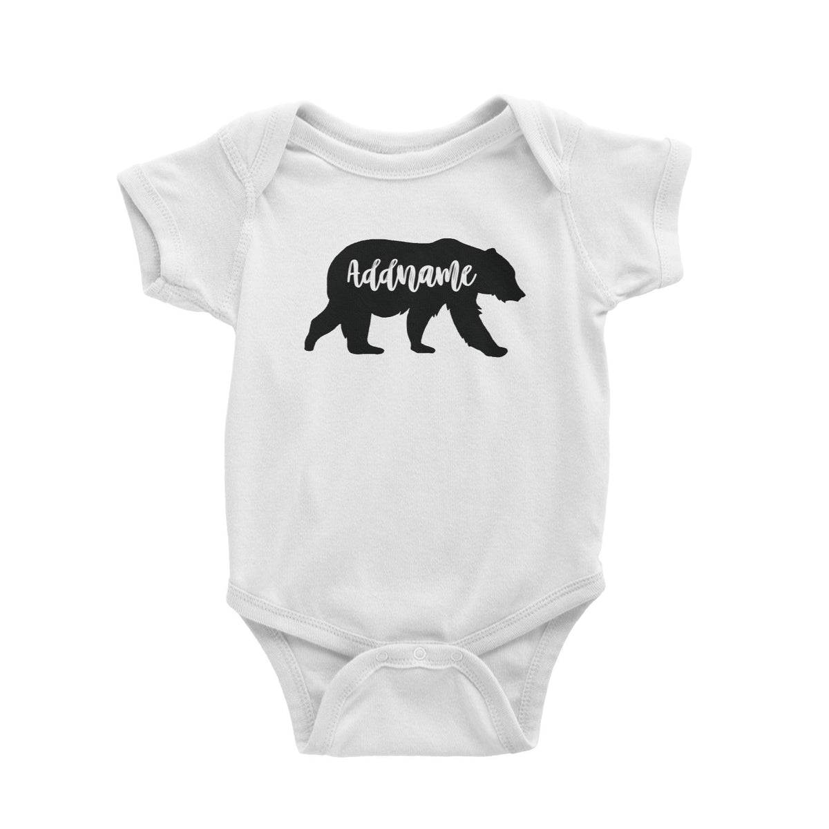 Cute Bear Silhouette Addname Baby Romper
