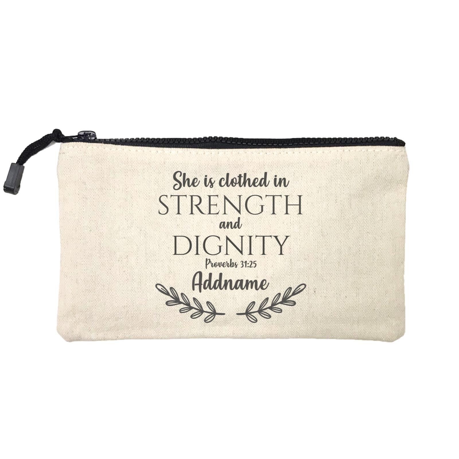 Christian For Her She Is Clothed in Strength and Dignity Proverbs 31.25 Addname Mini Accessories Stationery Pouch