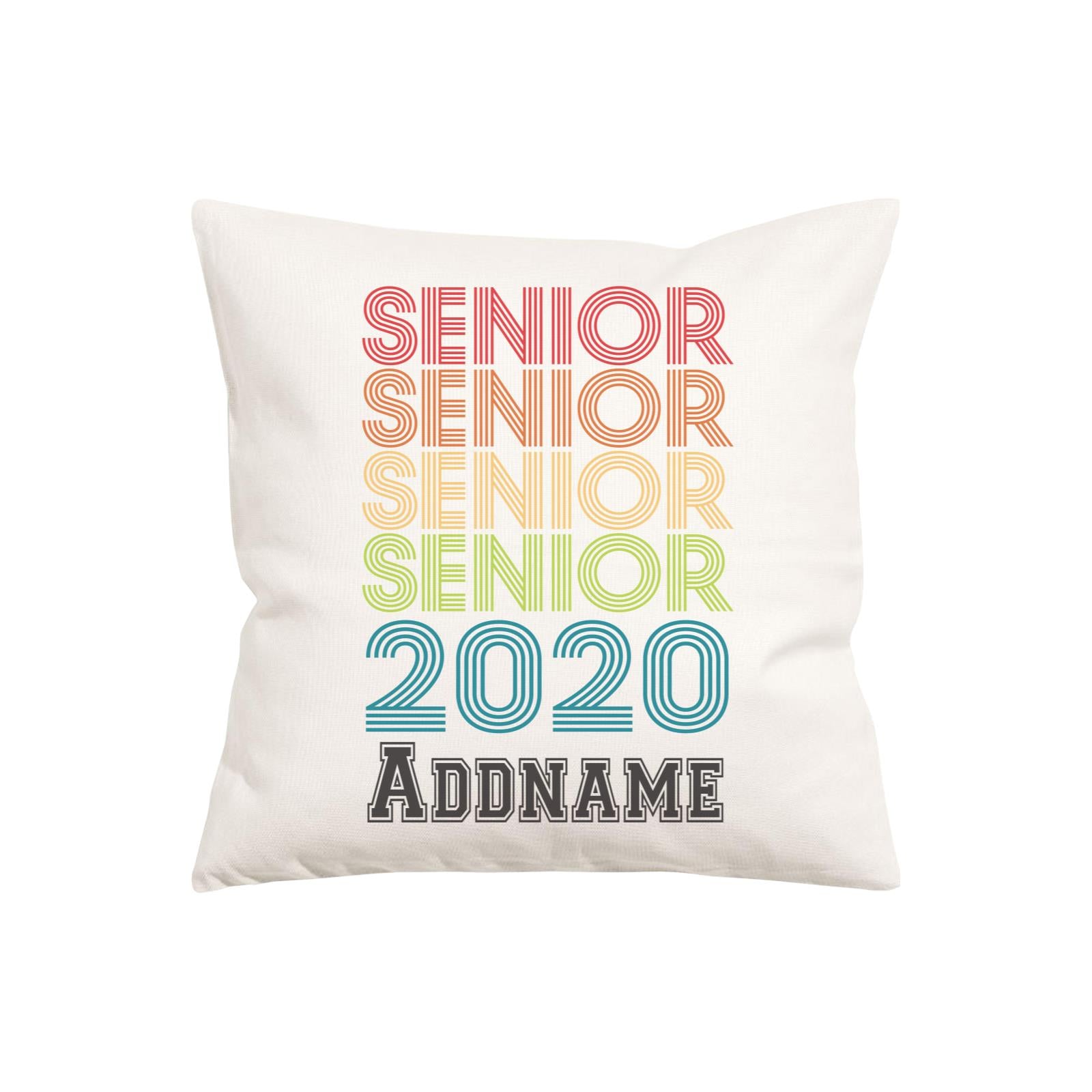 Graduation Series Senior in Rainbow Colors Pillow Cushion Cover with Inner Cushion