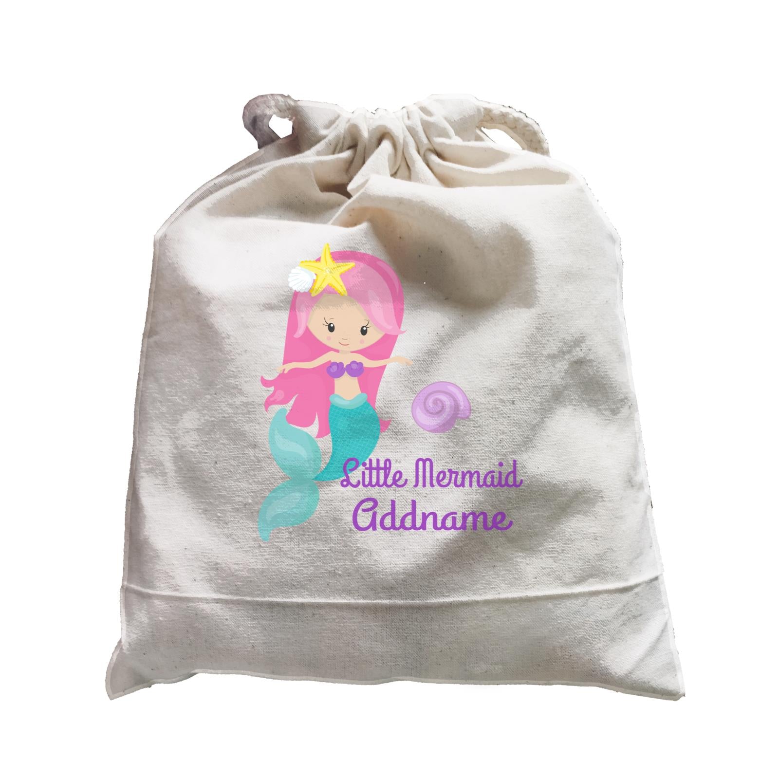 Little Mermaid Upright with Seashell Addname Satchel
