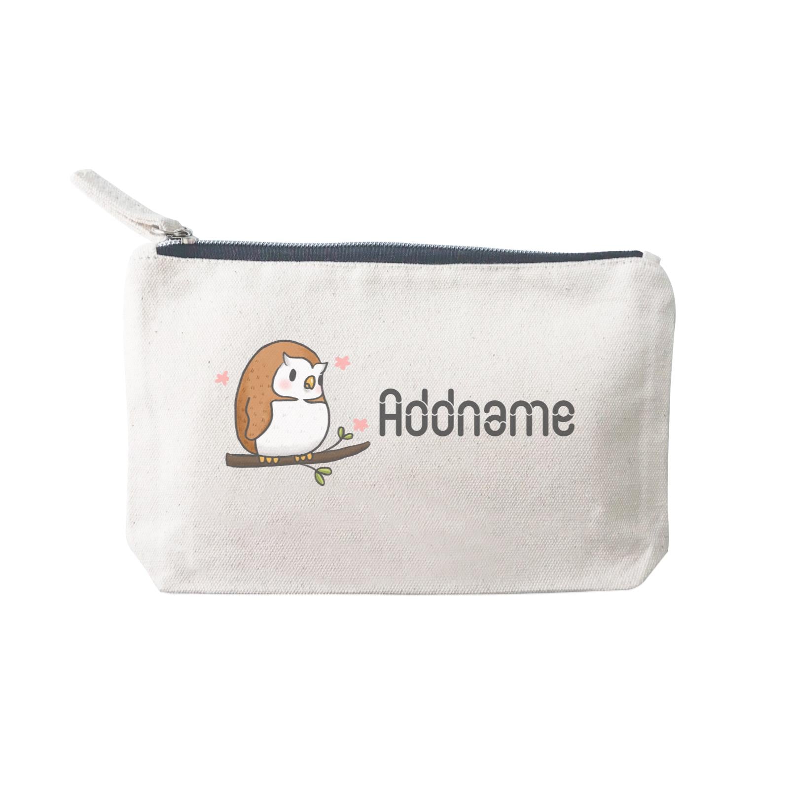 Cute Hand Drawn Style Owl Addname SP Stationery Pouch 2
