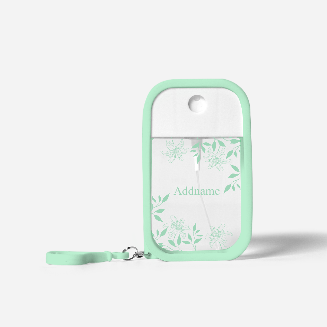 Refillable Hand Sanitizer with Personalisation - Lily Pale Green