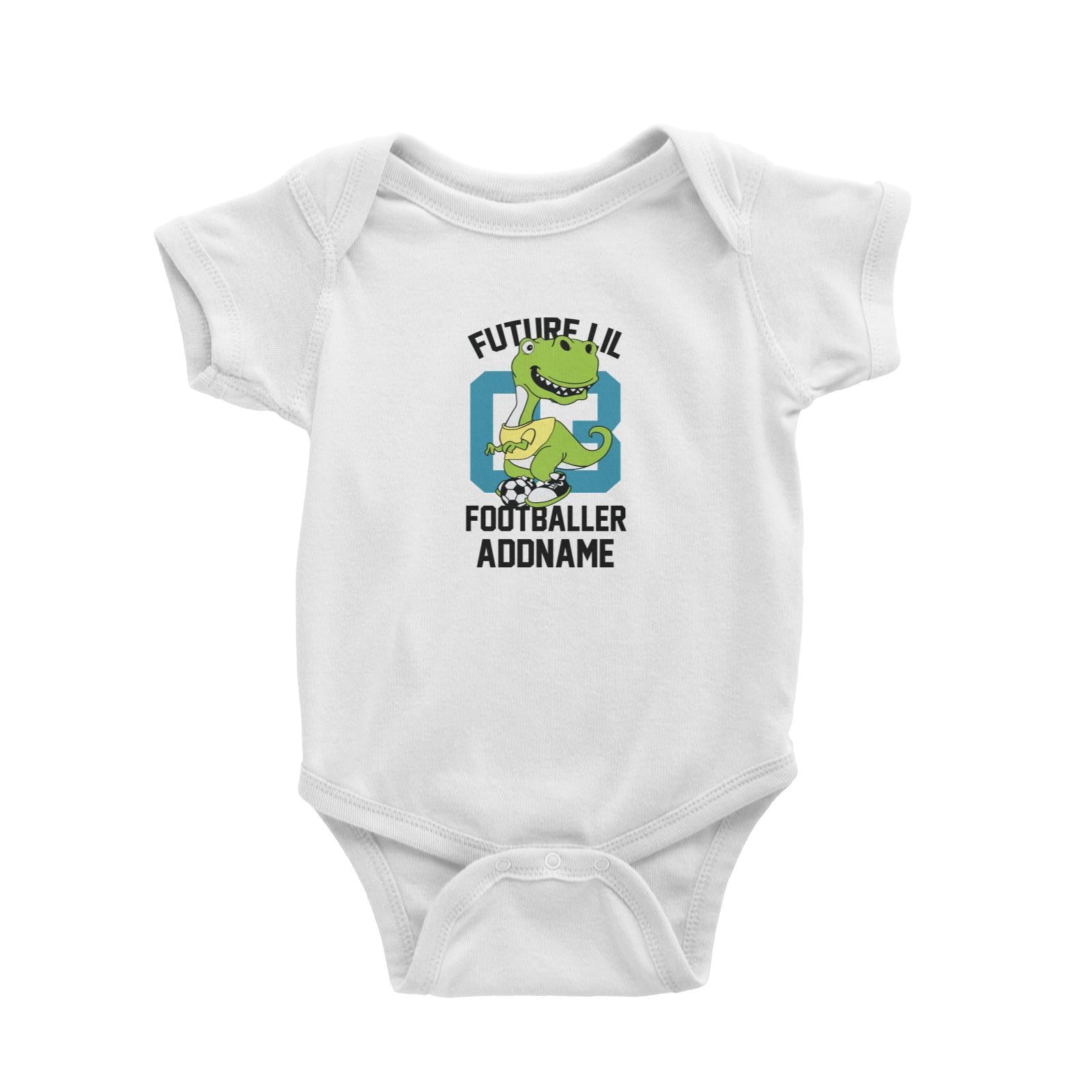 Cool Vibrant Series Future Lil Footballer Dinosaur Addname Baby Romper