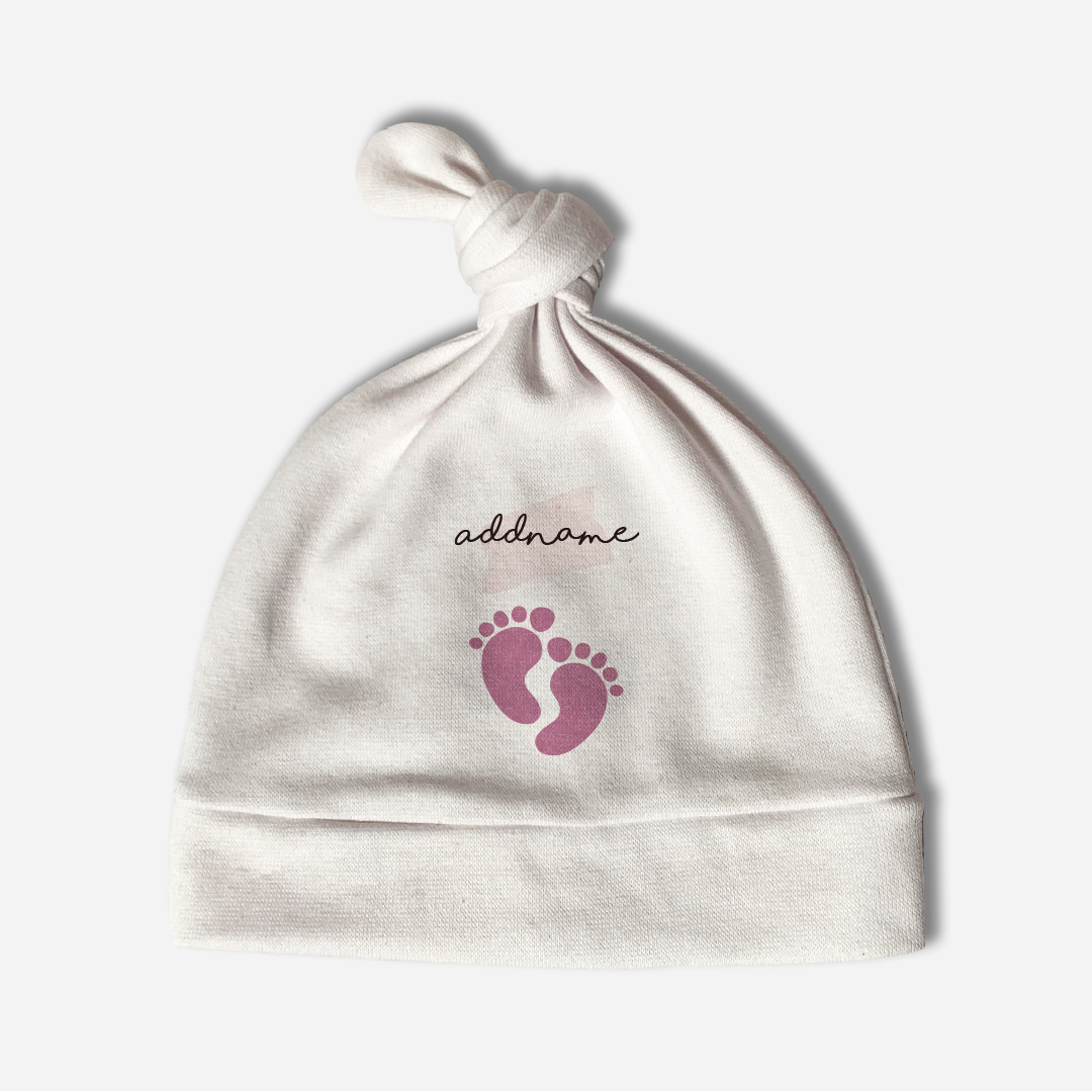 Footprint Girl Baby Hat
