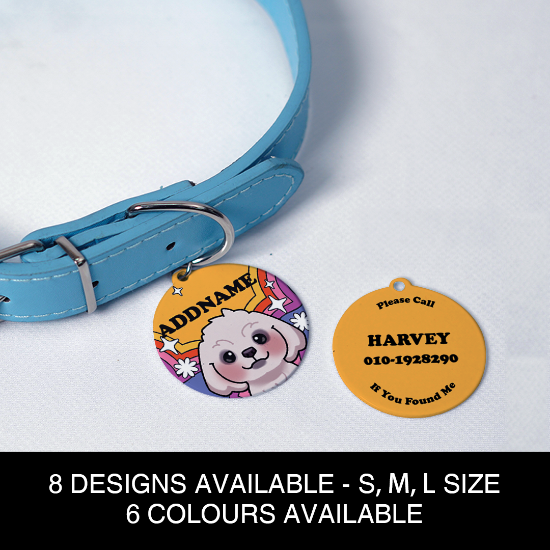 Paw Print Series - Maltese Small Dog Pet Pendant with Collar