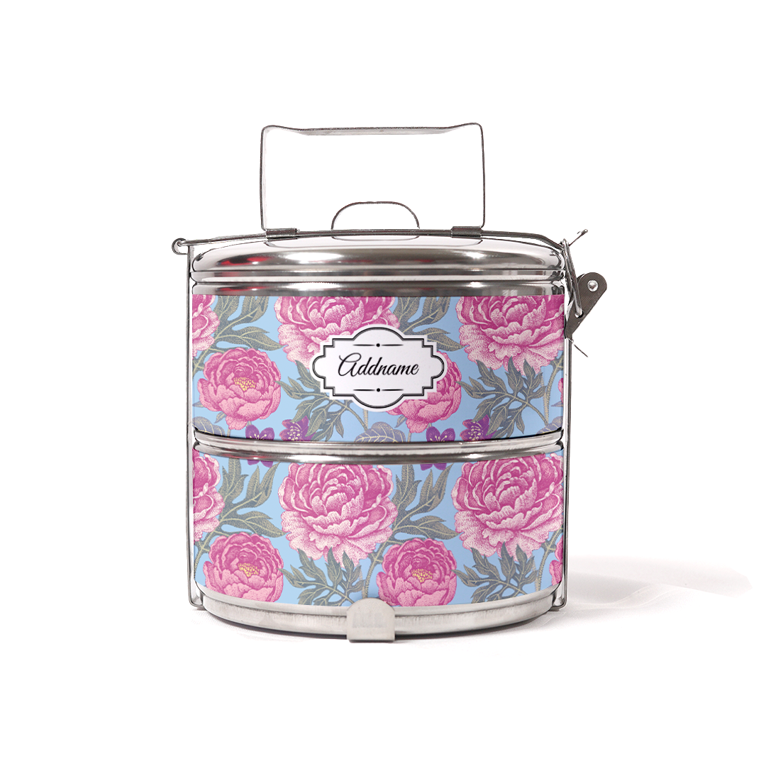 Peony Flower Two Tier Tiffin Carrier