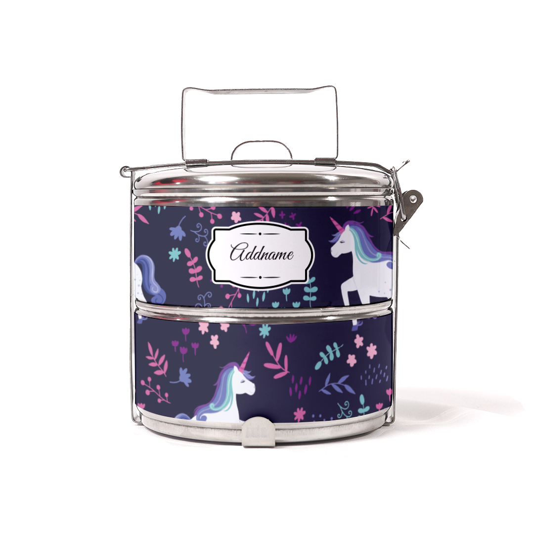 Graceful Unicorn Two Tier Tiffin Carrier