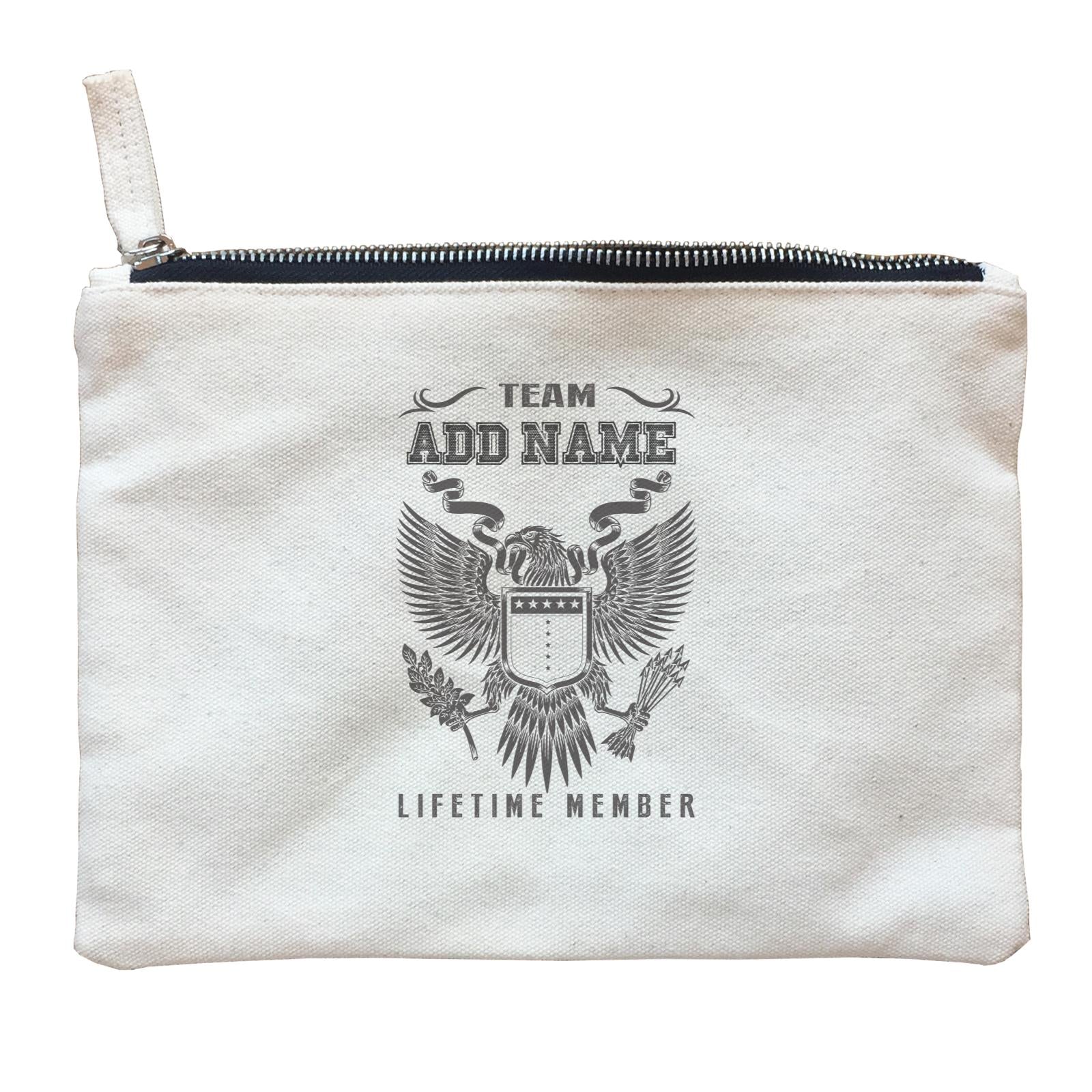 Personalize It Awesome Lifetime Member with Team Addname Zipper Pouch