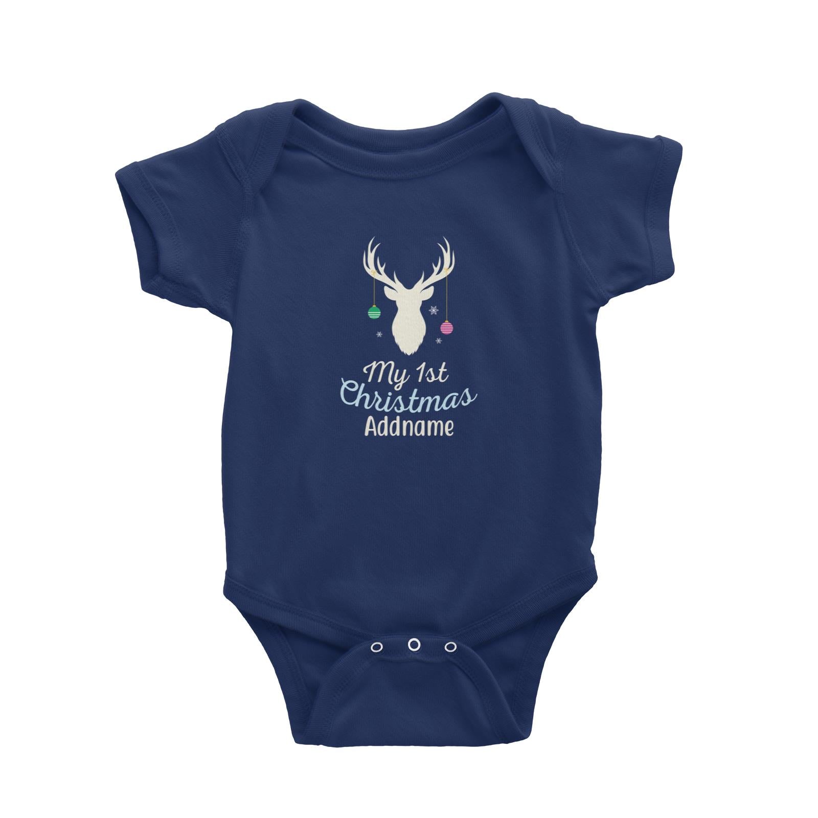 Christmas Series My First Christmas Silhouette Reindeer with Baubbles Baby Romper