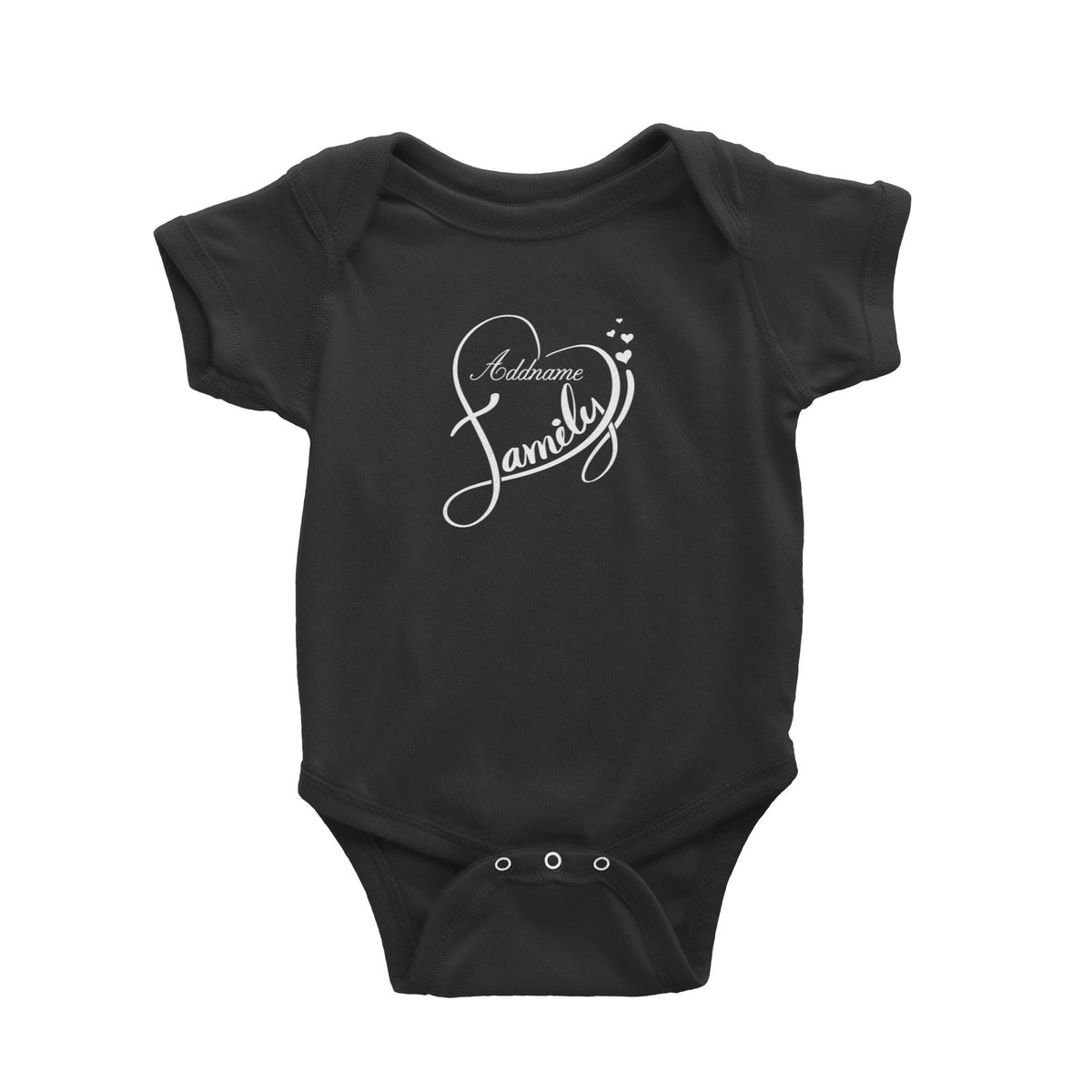 Heart Cursive Love Family Baby Romper Personalizable Designs Matching Family Love Family Edition