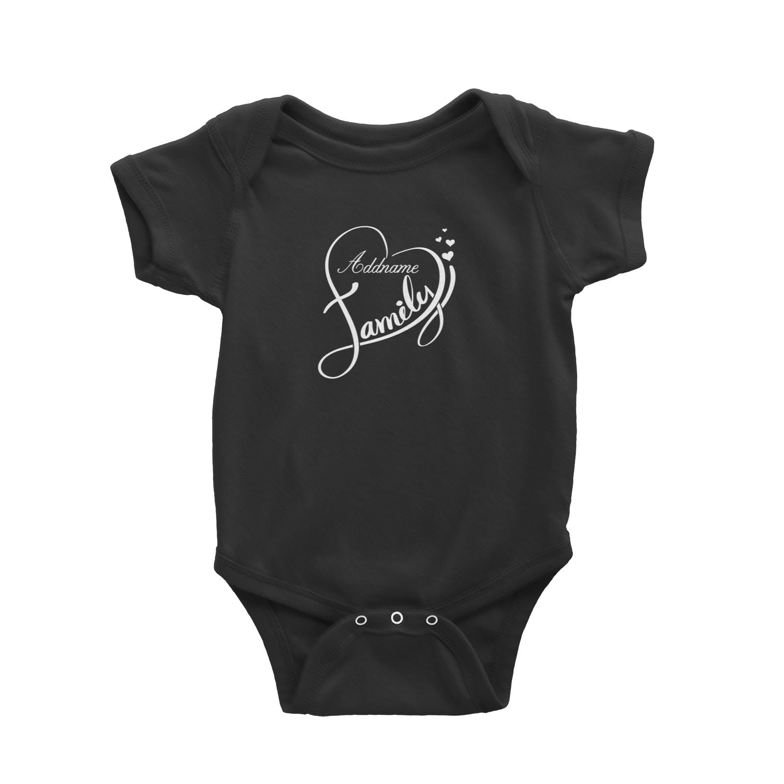 Heart Cursive Love Family Baby Romper Personalizable Designs Matching Family Love Family Edition