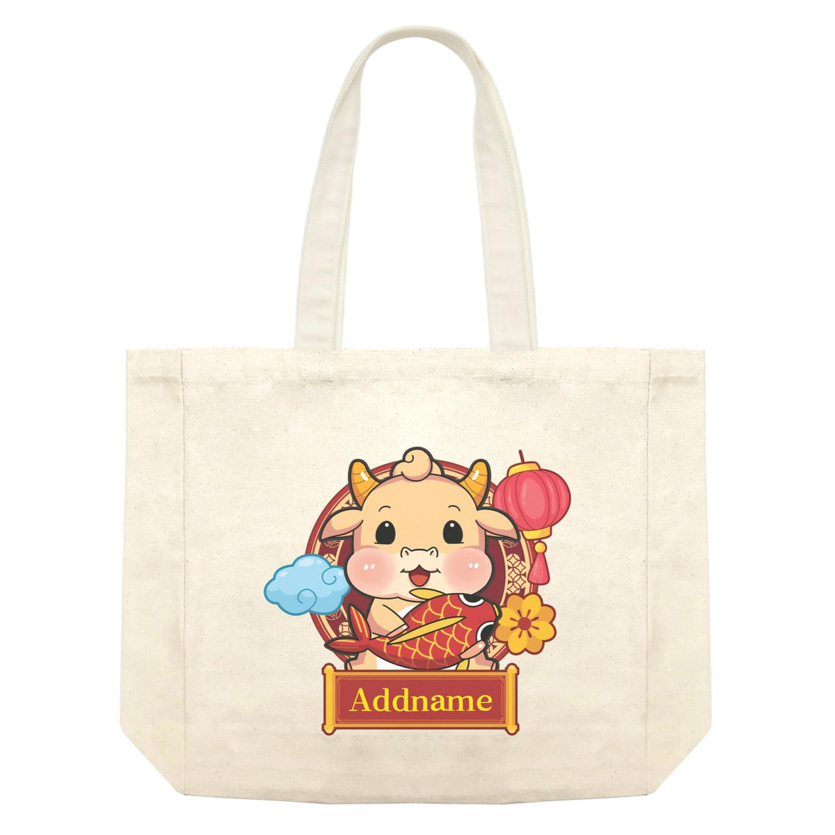 [CNY 2021] Golden Cow with Koi Fish Shopping Bag