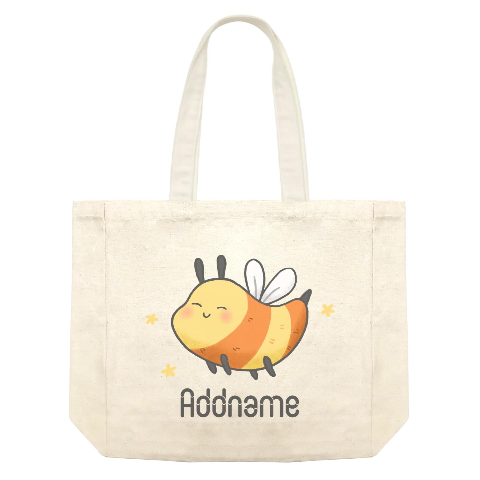 Cute Hand Drawn Style Bee Addname Shopping Bag