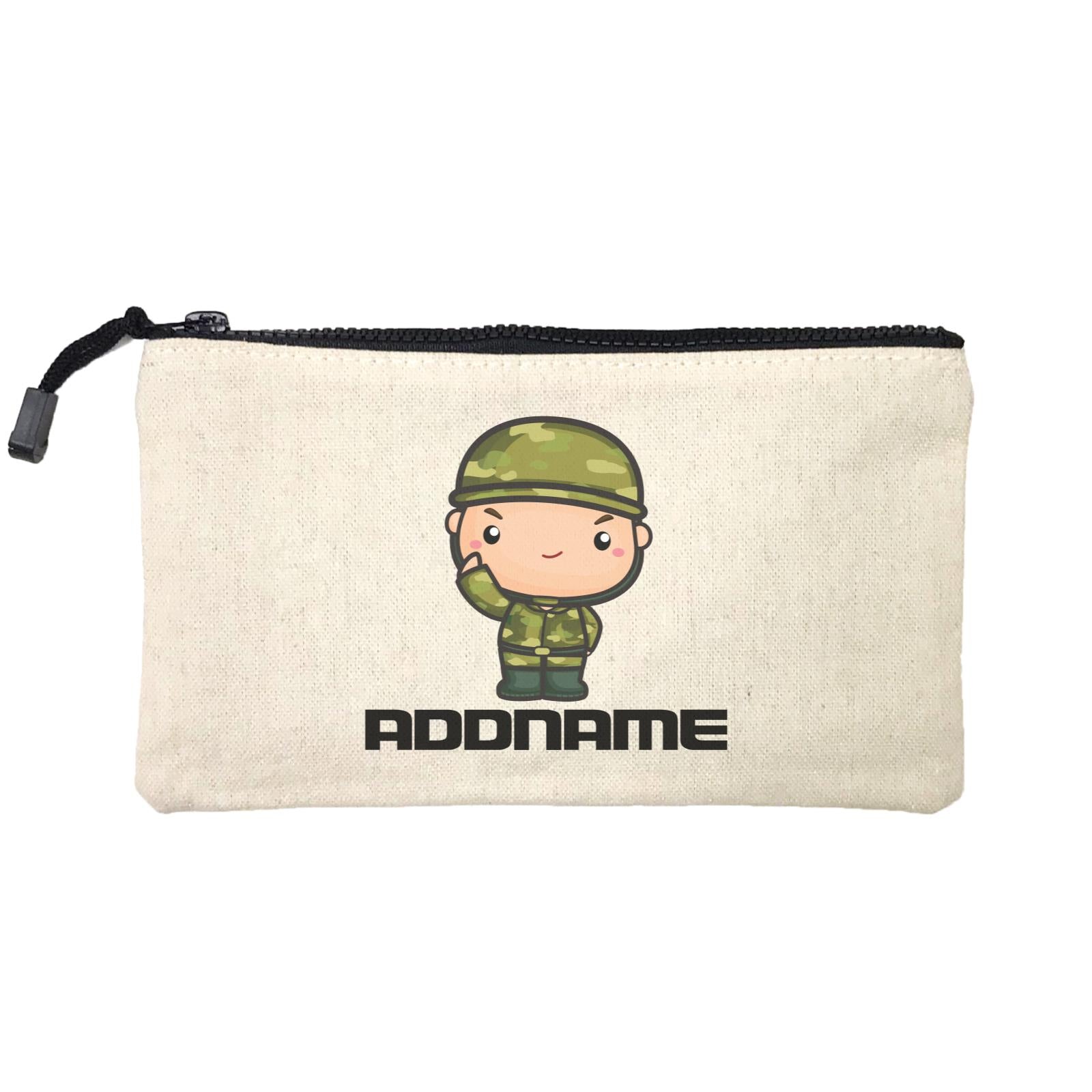 Birthday Battle Theme Army Soldier Boy Addname Mini Accessories Stationery Pouch
