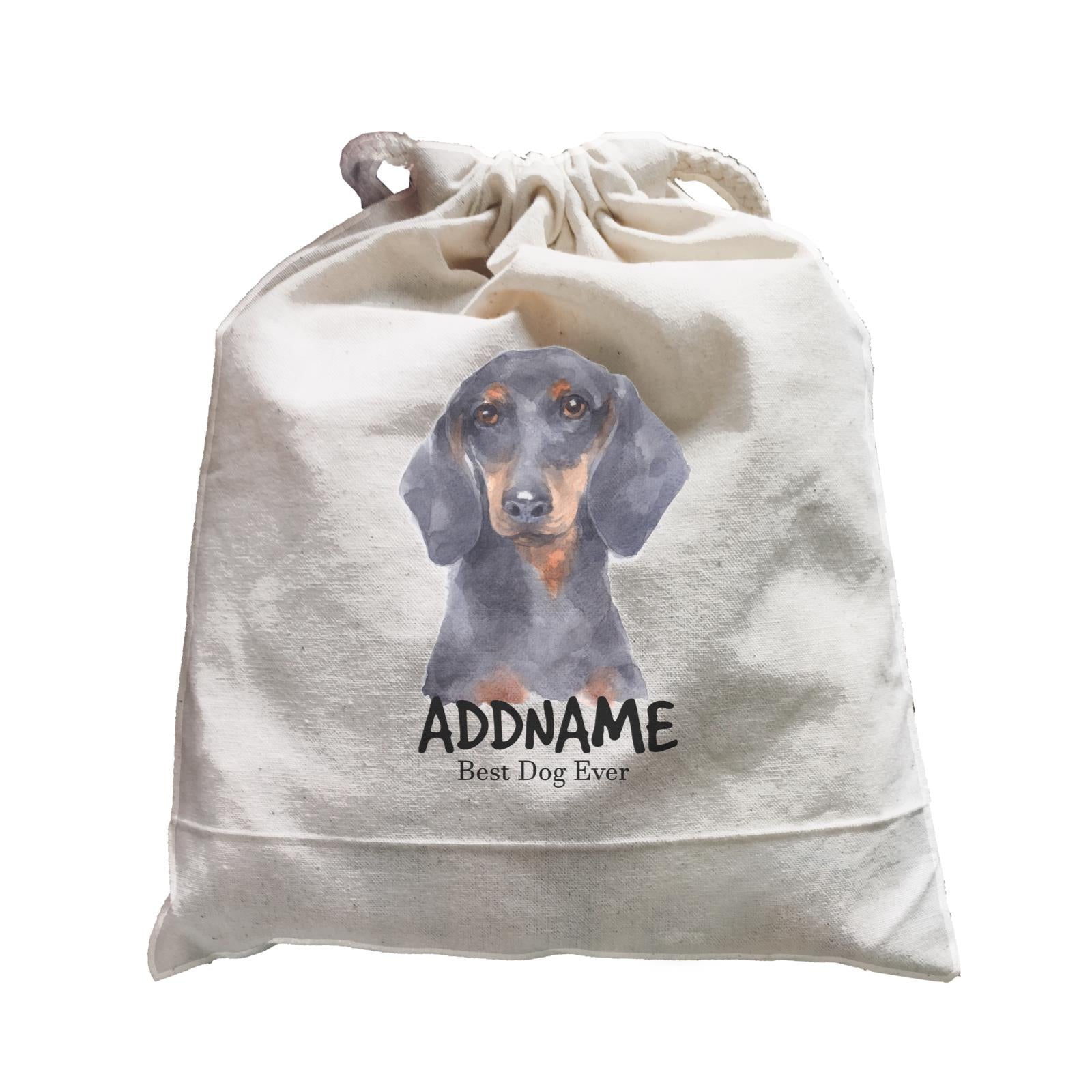 Watercolor Dog Dachshund Best Dog Ever Addname Satchel