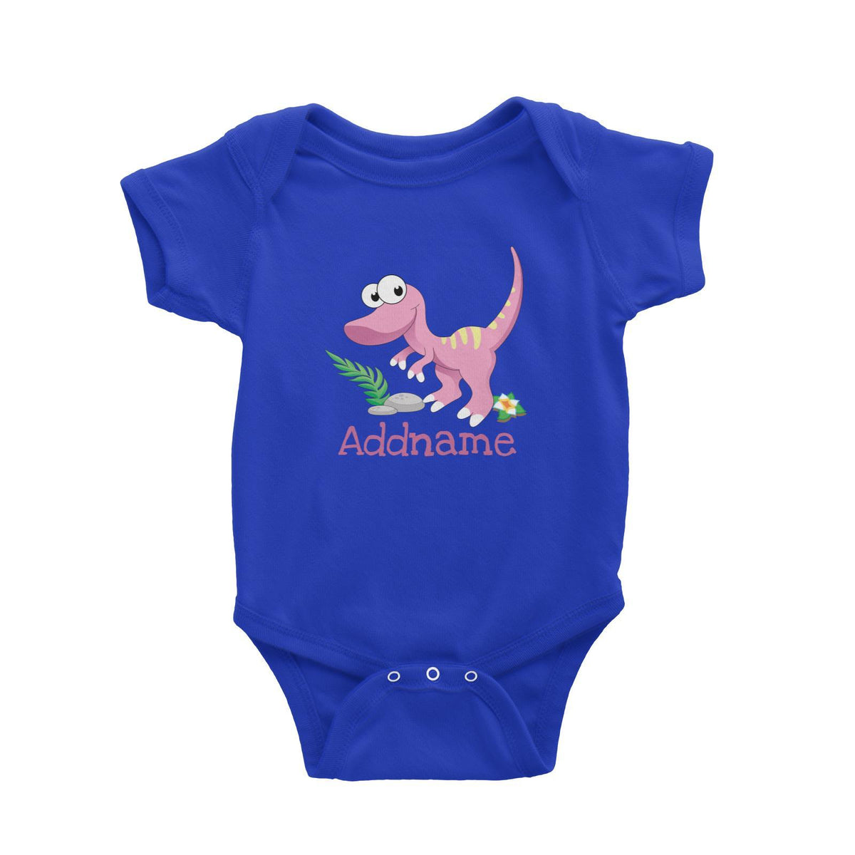 Dinosaurs Raptor Addname Baby Romper