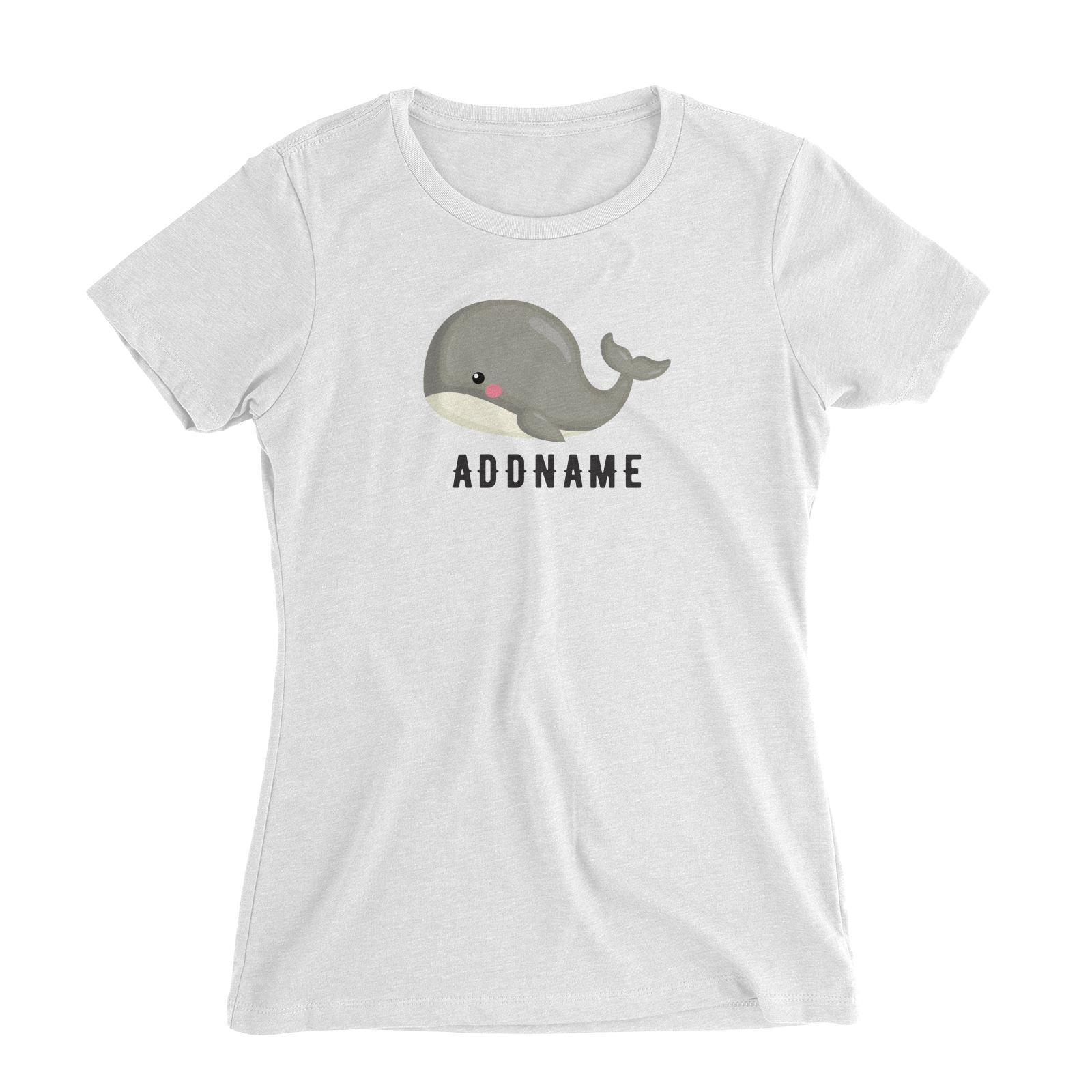 Birthday Sailor Baby Whale Addname Women's Slim Fit T-Shirt